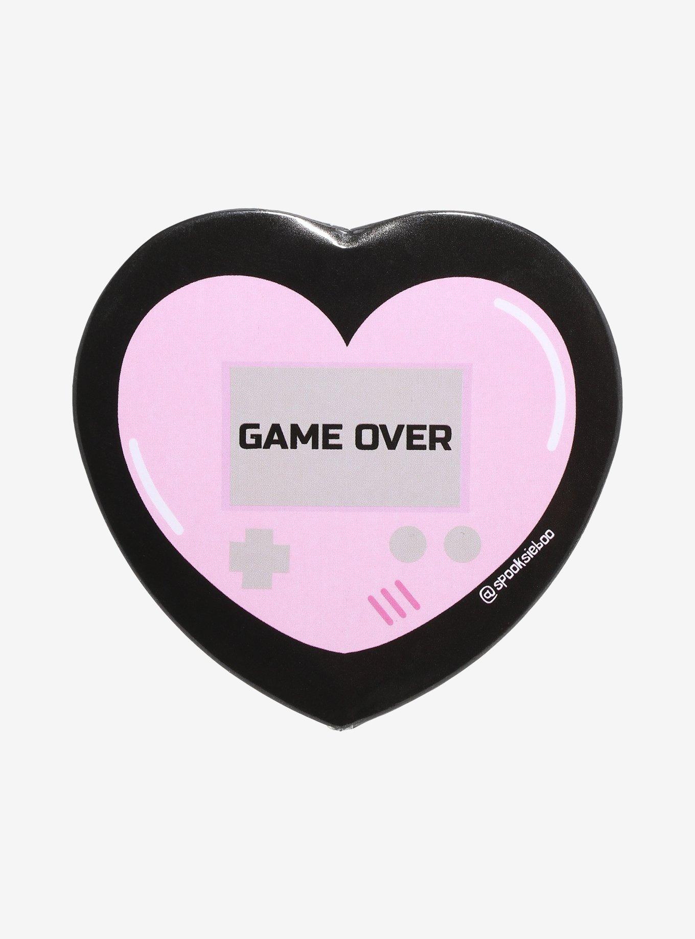 Game Over Heart 3 Inch Button By Spooksieboo, , hi-res