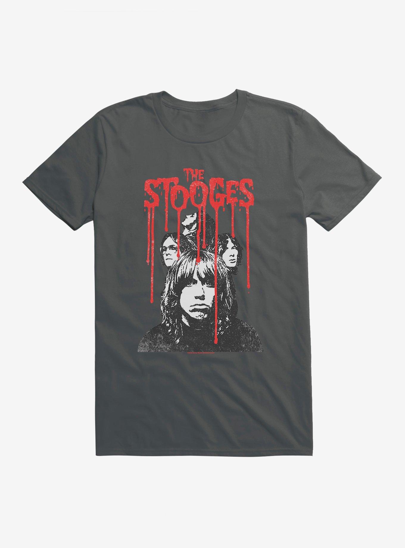 Iggy Pop The Stooges Red Font T-Shirt, CHARCOAL, hi-res