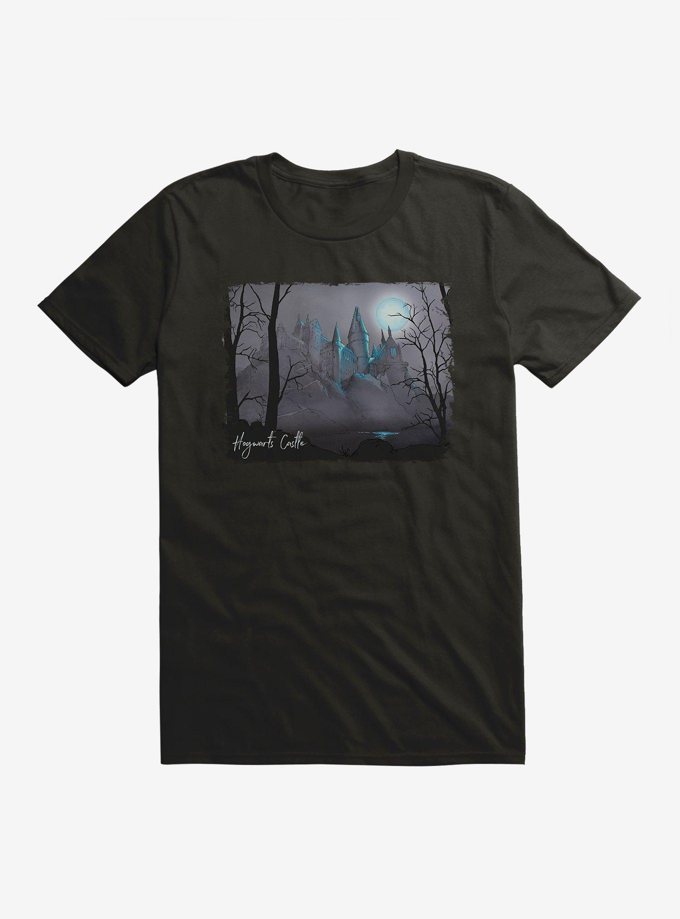 Harry Potter Hogwarts Castle Greyscale Illustrated T-Shirt