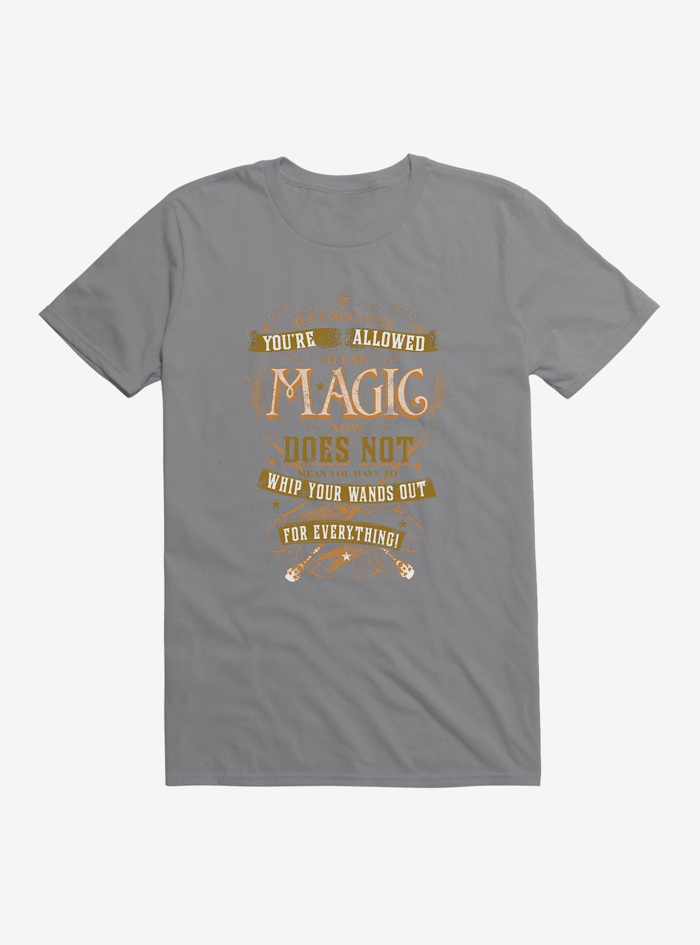 Harry Potter Wands Out Quote T-Shirt, STORM GREY, hi-res
