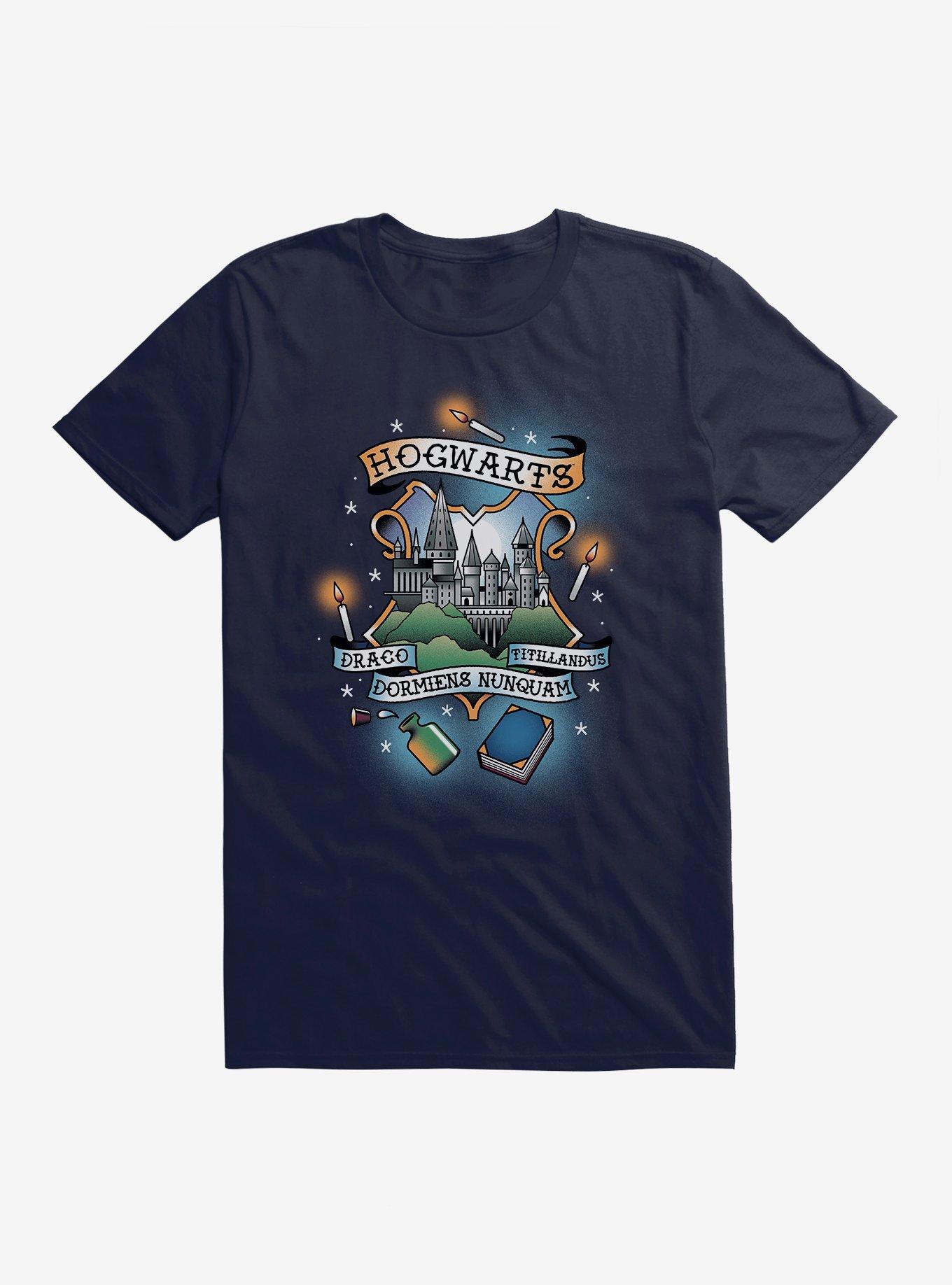 Harry Potter Hogwarts Motto T-Shirt, NAVY, hi-res