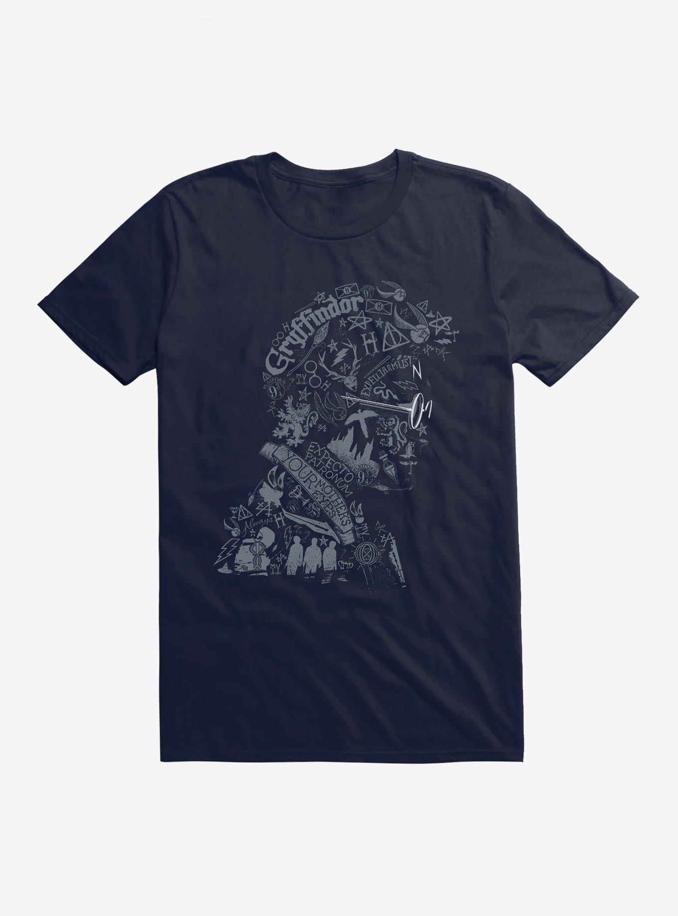 Harry Potter Harry Profile Word Collage T-Shirt