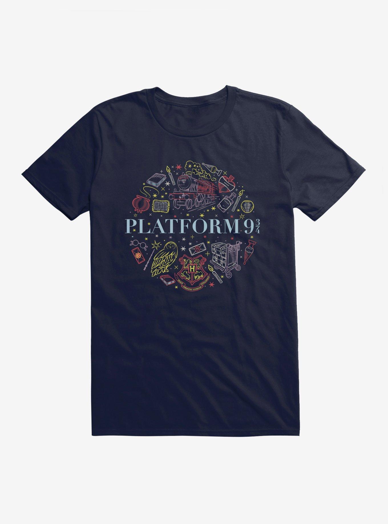 Harry Potter Platform 9 3/4 Cute Sketch Logo T-Shirt, , hi-res