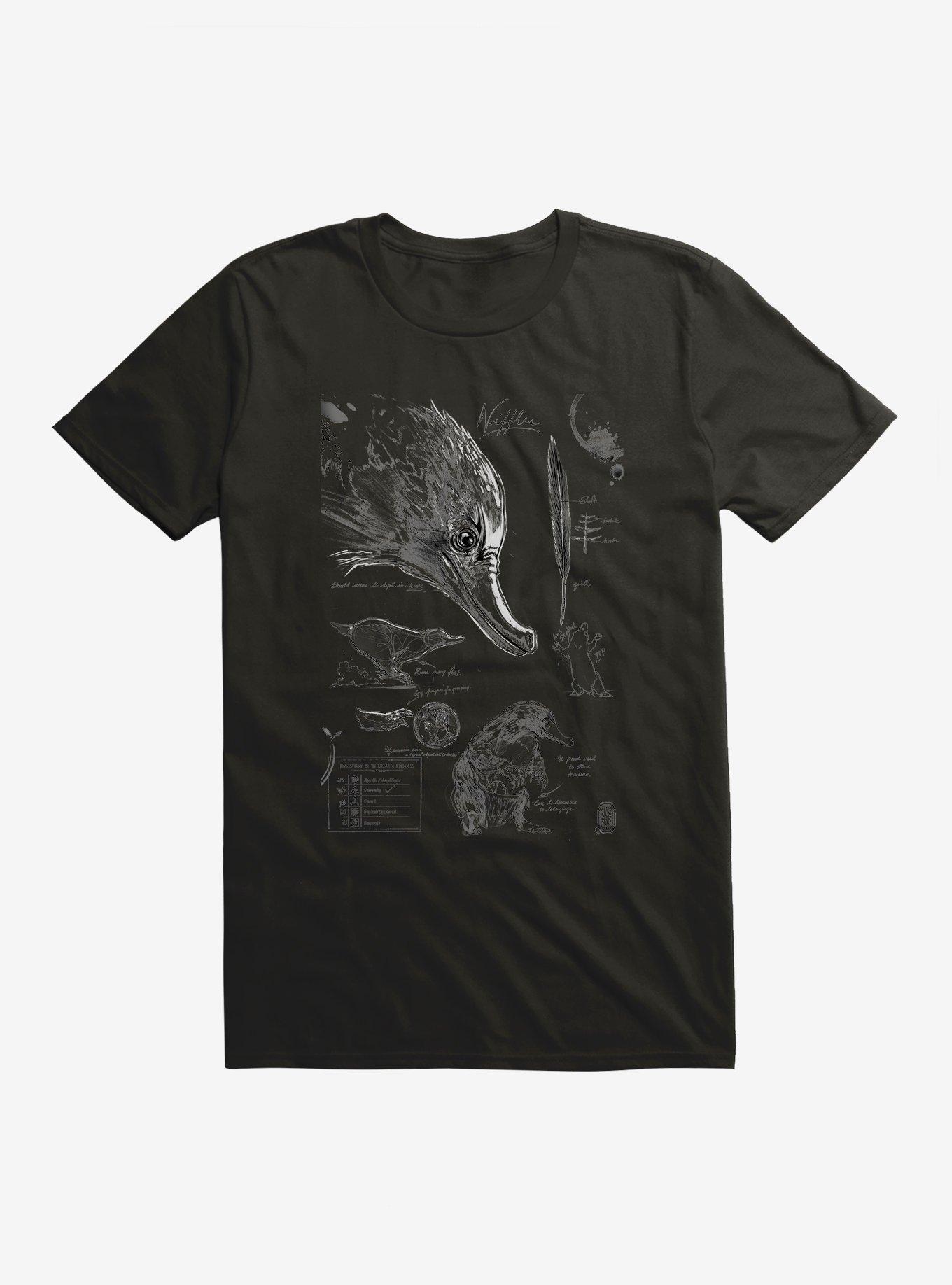 Fantastic Beasts Niffler Sketches T-Shirt, BLACK, hi-res