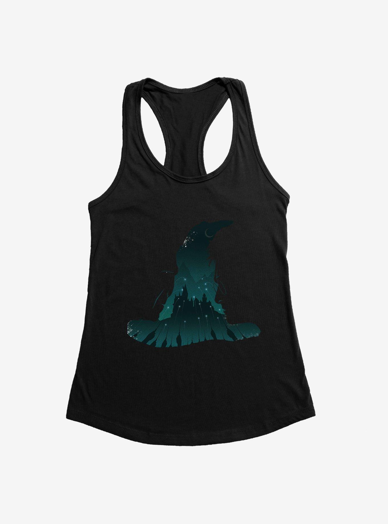 Harry Potter Sorting Hat Silhouette Womens Tank, BLACK, hi-res