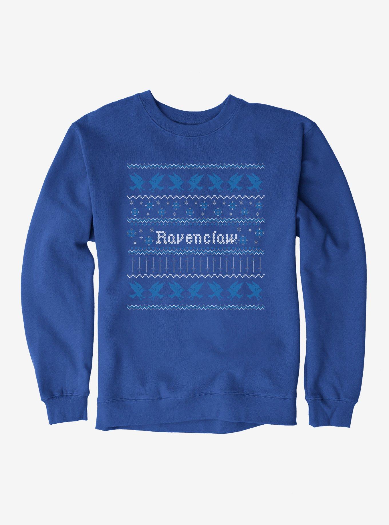 Harry Potter Ravenclaw Ugly Christmas Pattern Sweatshirt, ROYAL, hi-res
