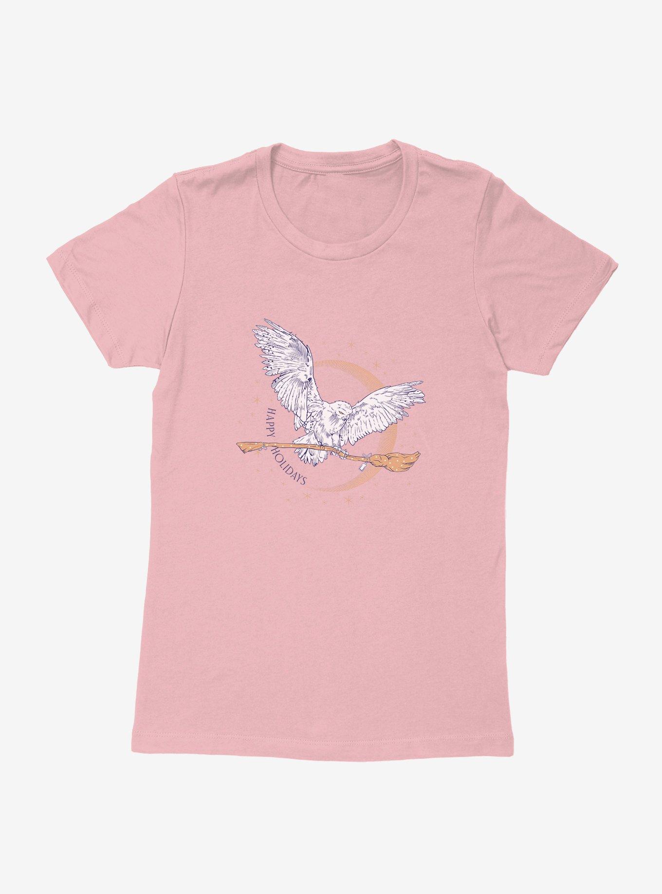 Harry Potter Hedwig Happy Holidays Womens T-Shirt, LIGHT PINK, hi-res