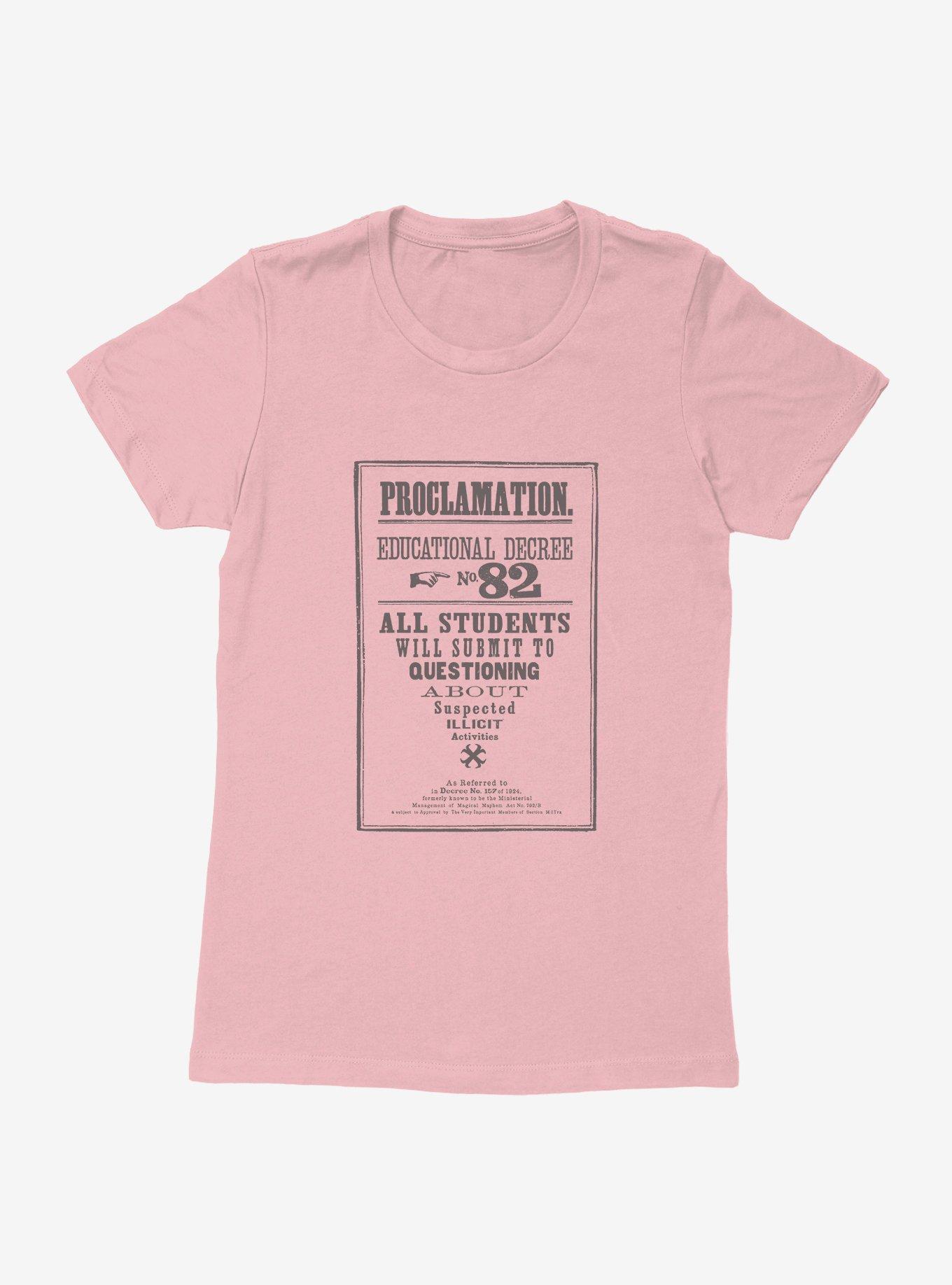 Harry Potter Illicit Activity Decree 82 Womens T-Shirt, LIGHT PINK, hi-res