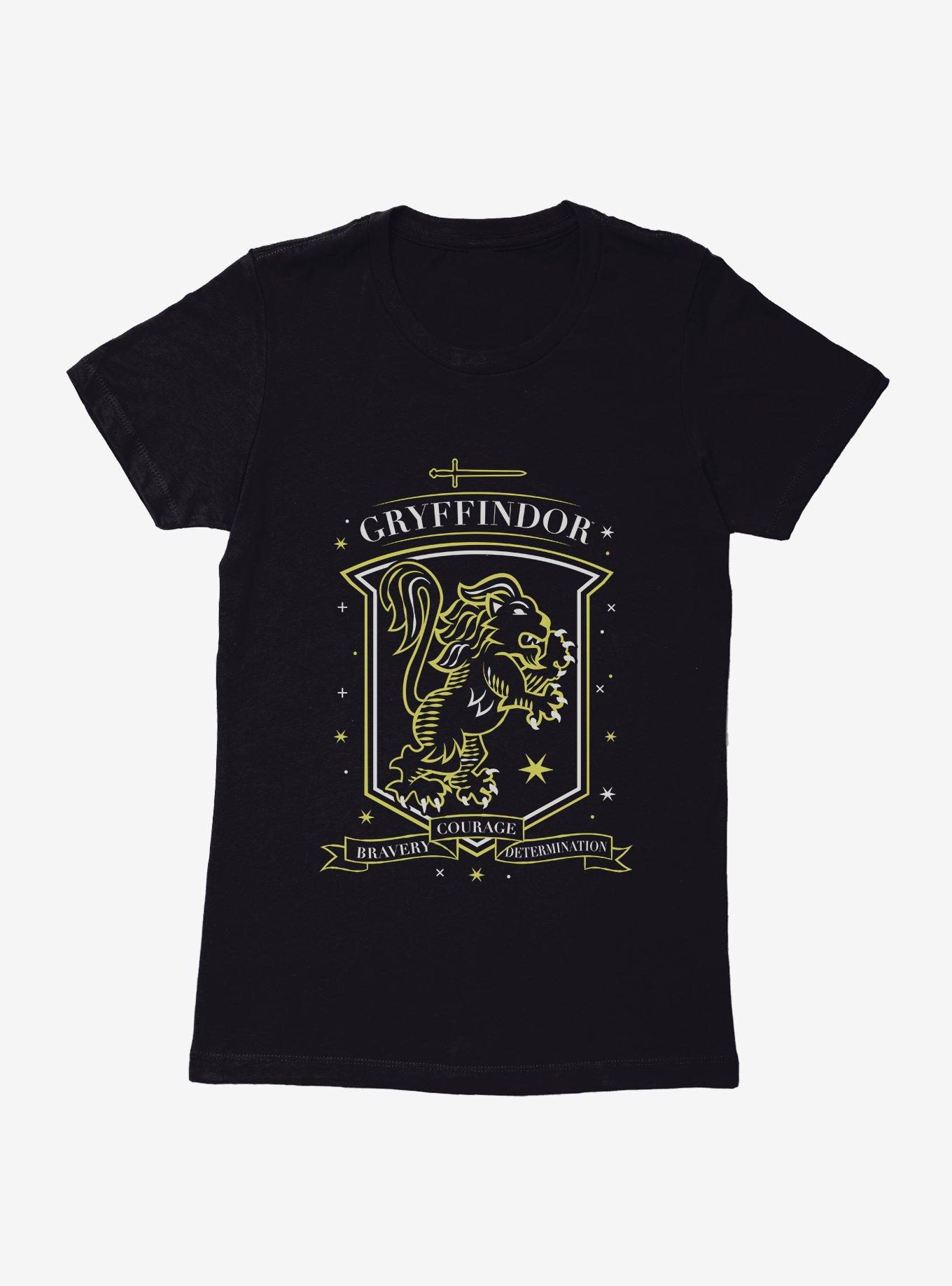 Harry Potter Gryffindor Sketch Shield Womens T-Shirt, BLACK, hi-res