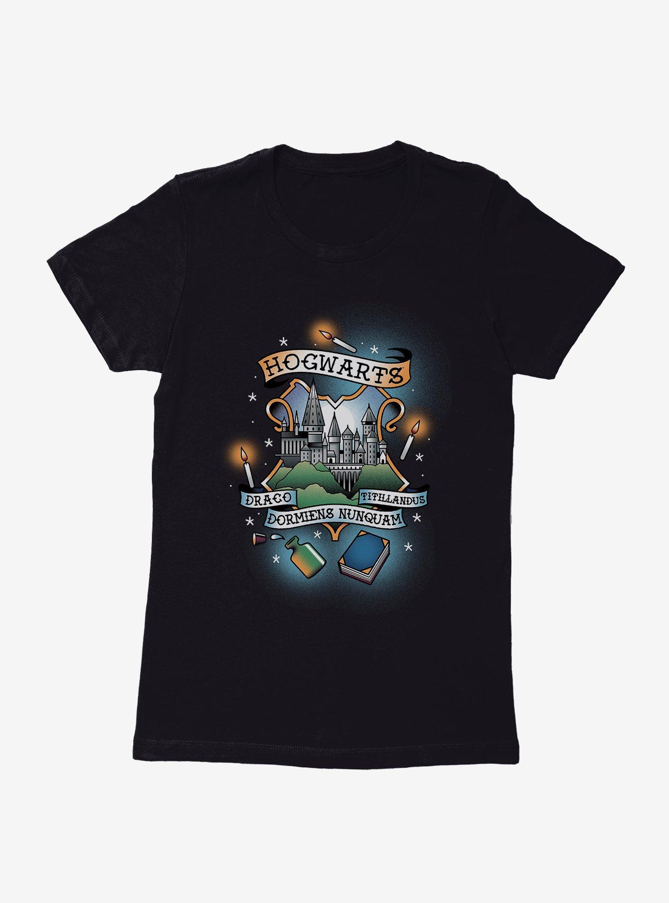 Harry Potter Hogwarts Motto Womens T-Shirt, BLACK, hi-res