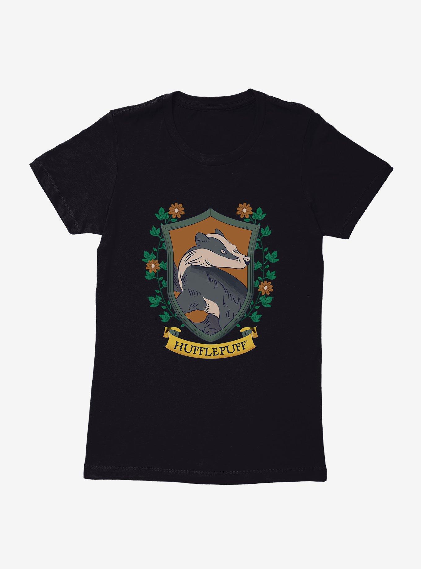 Harry Potter Hufflepuff Crest Floral Womens T-Shirt?