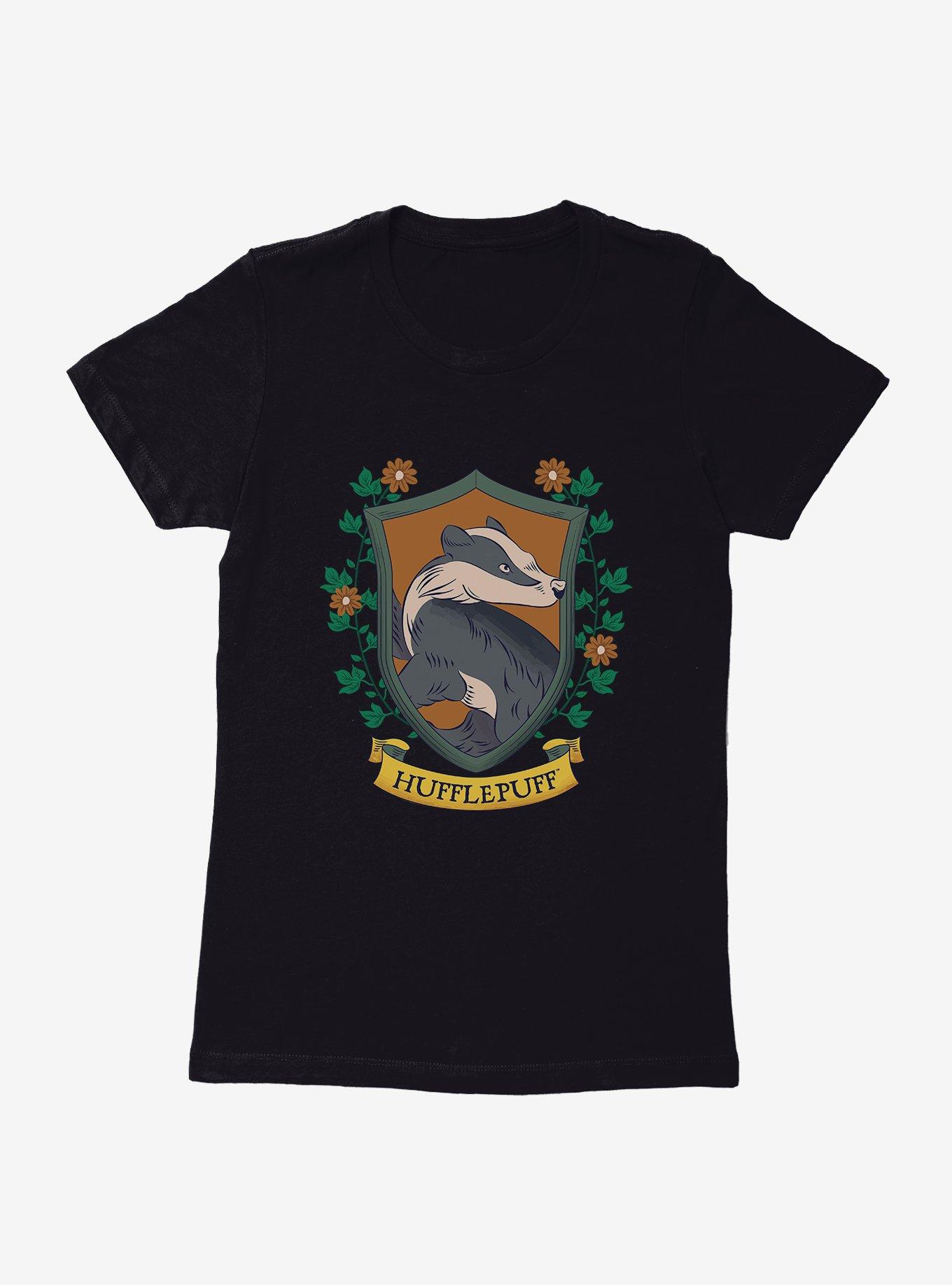 Harry Potter Hufflepuff Crest Floral Womens T-Shirt, , hi-res