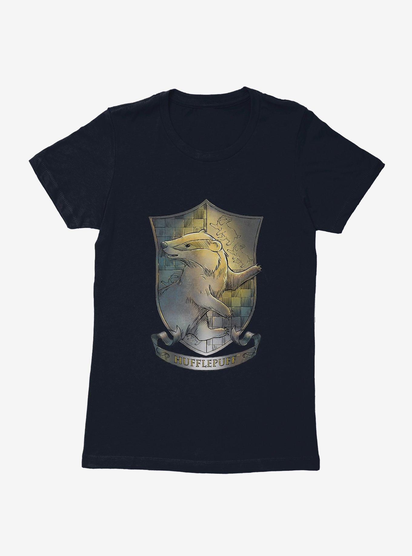 Harry Potter Hufflepuff Crest Illustrated Womens T-Shirt