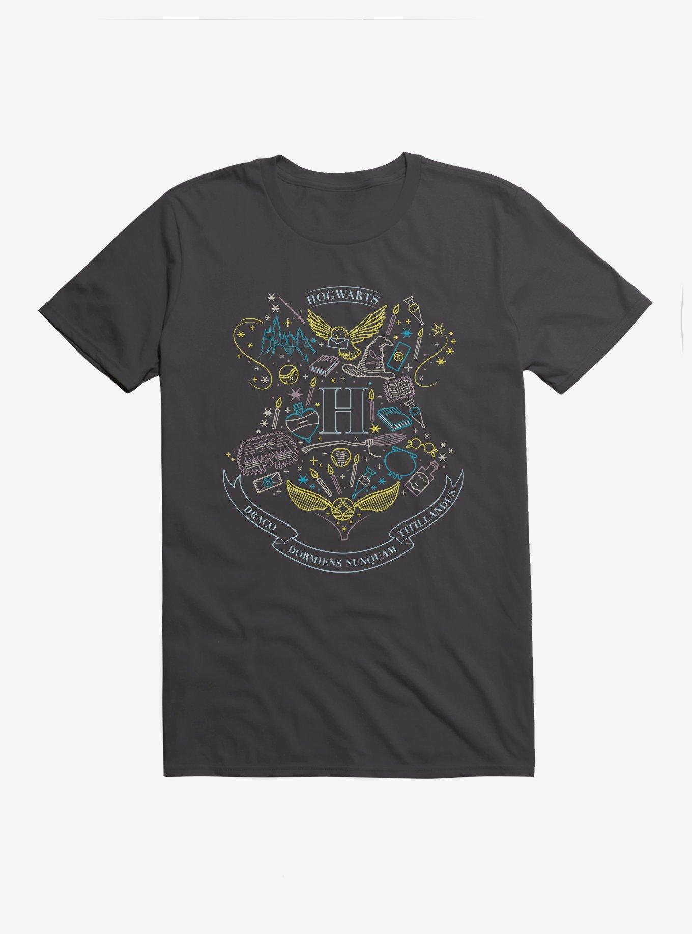 Harry Potter Hogwarts Sketched Shield T-Shirt, , hi-res