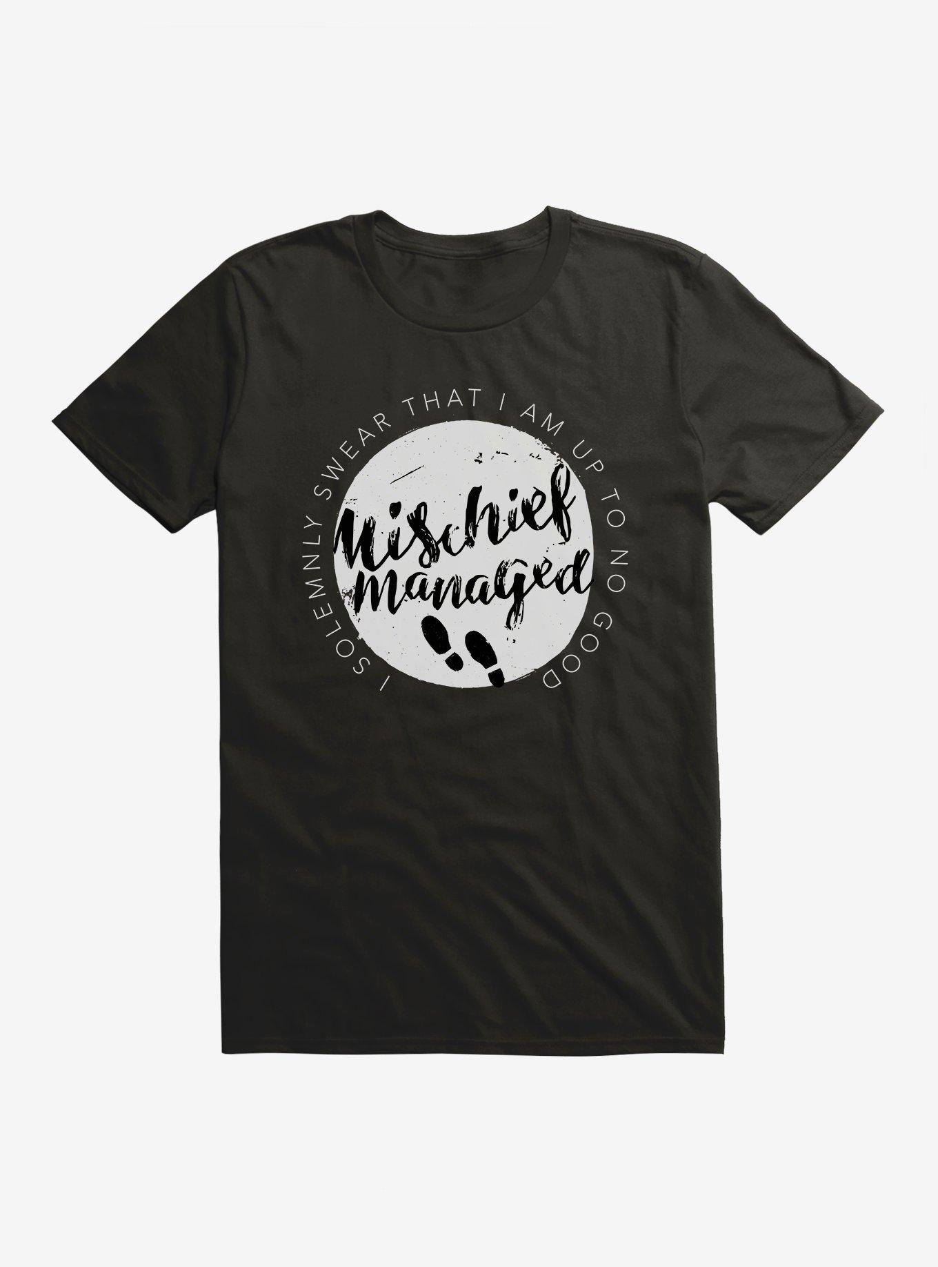 Harry Potter Mischief Managed Circular Logo T-Shirt, BLACK, hi-res