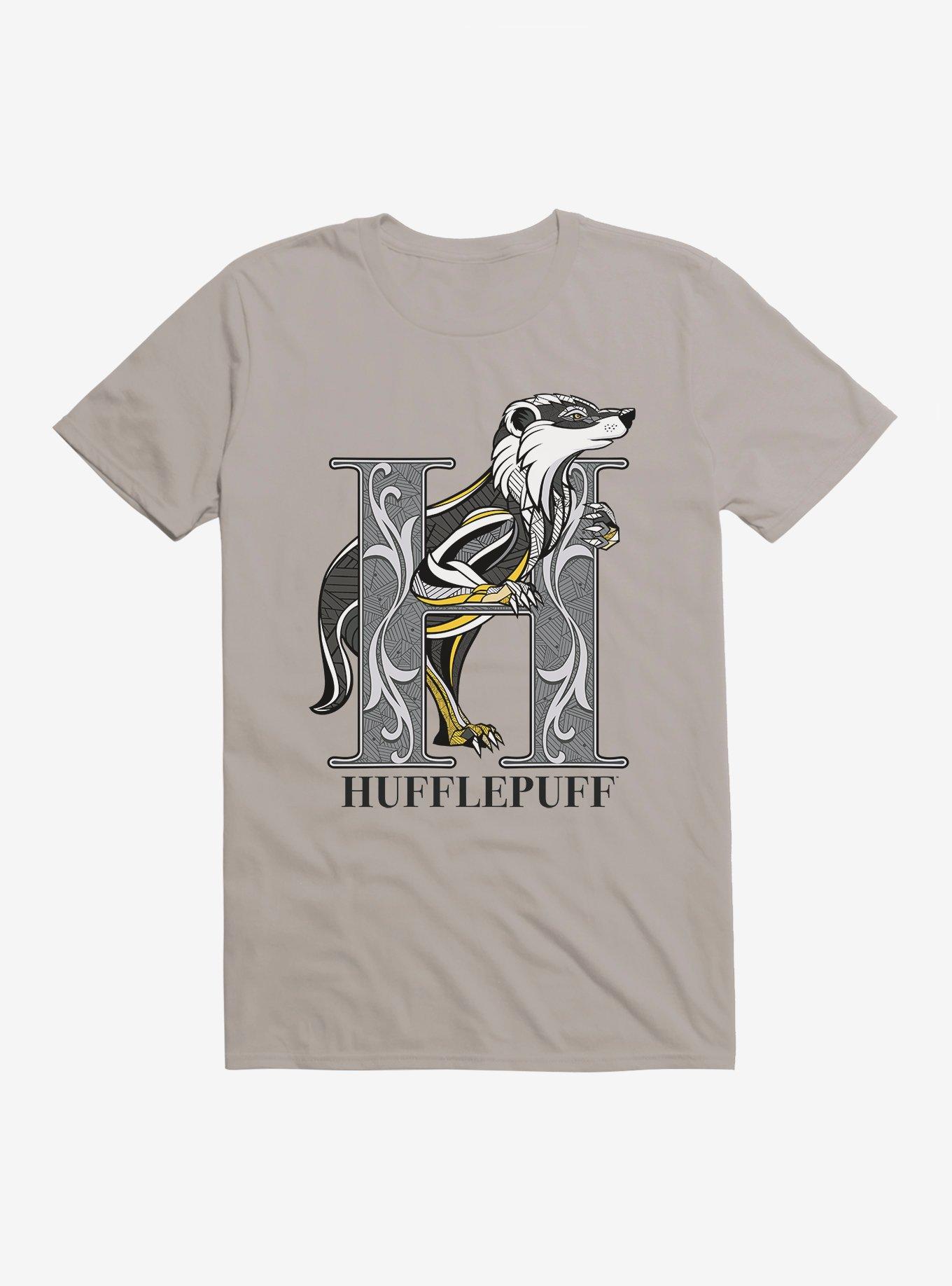 Harry Potter Hufflepuff Classic Geometric Letter T-Shirt, LIGHT GREY, hi-res