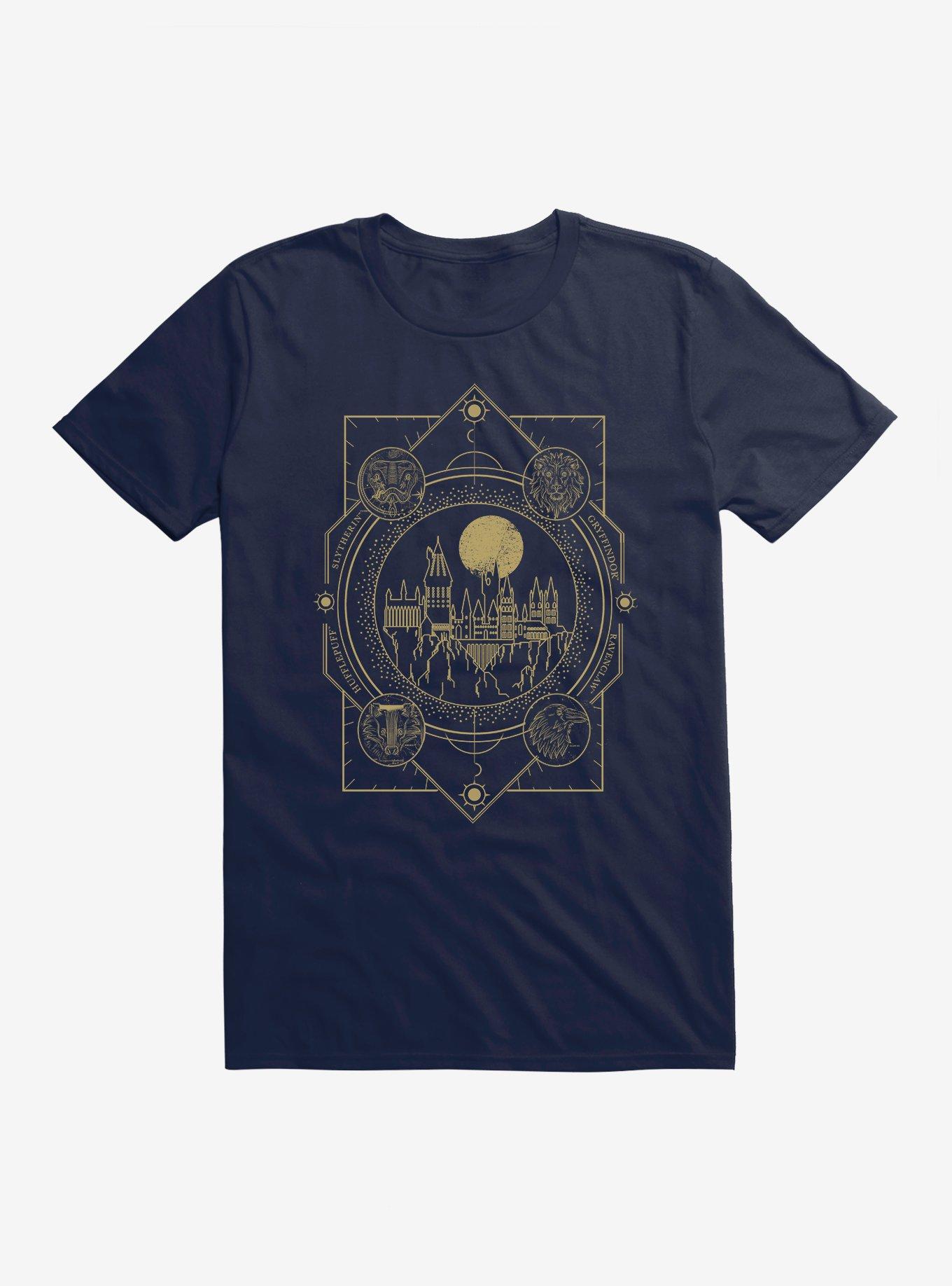 Harry Potter Hogwarts Gold Celestial T-Shirt, MIDNIGHT NAVY, hi-res