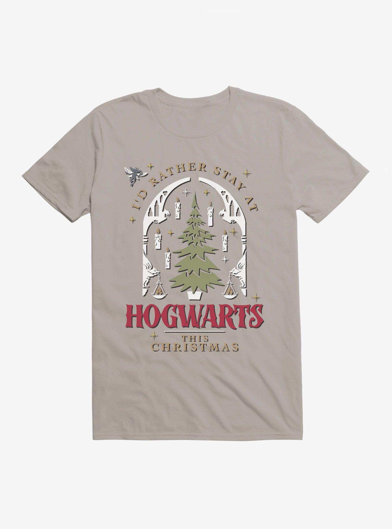 Harry Potter Rather Stay At Hogwarts This Christmas T-Shirt, LIGHT GREY, hi-res