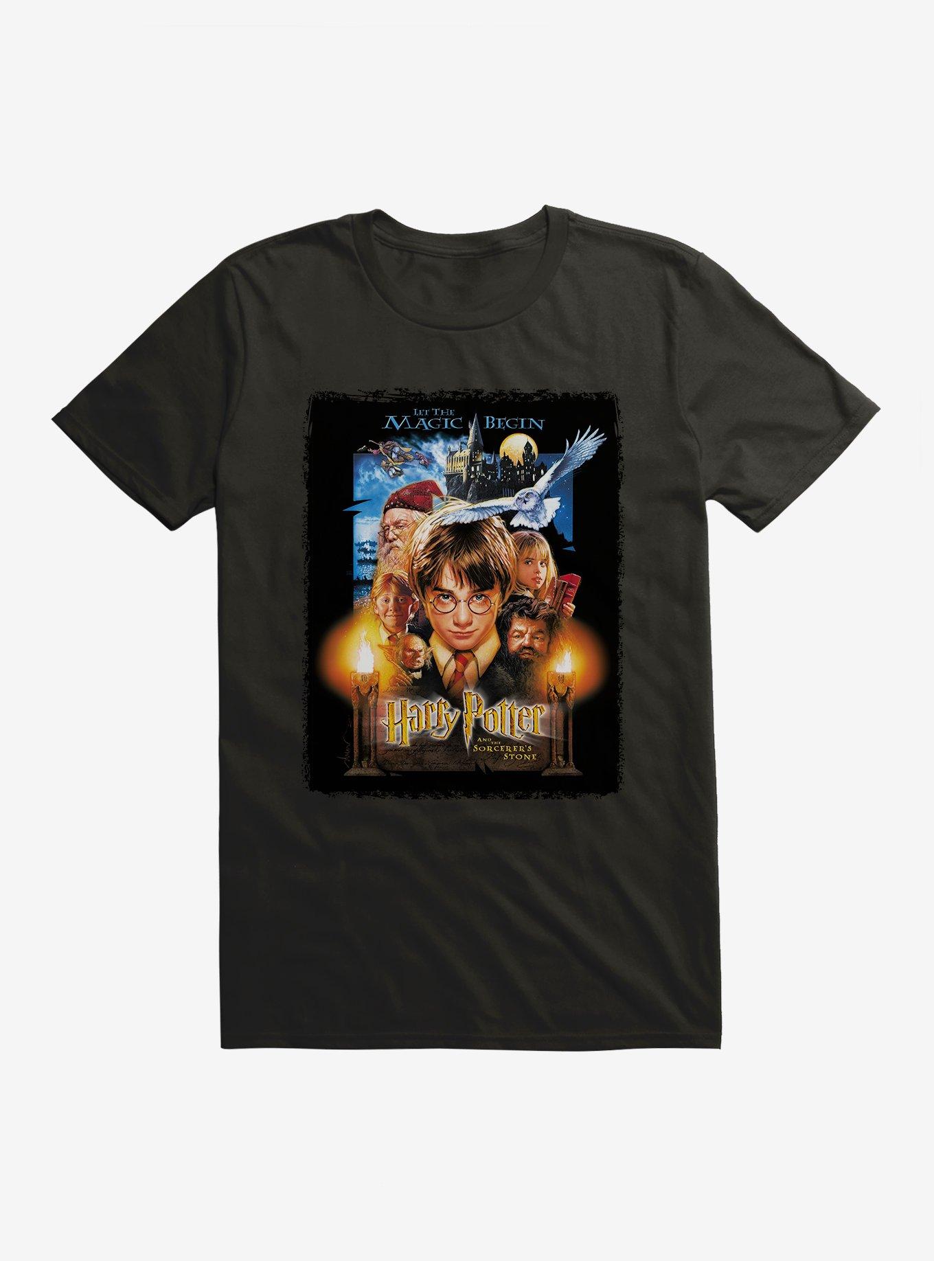 Harry Potter and the Sorcerer's Stone Movie Poster T-Shirt, BLACK, hi-res