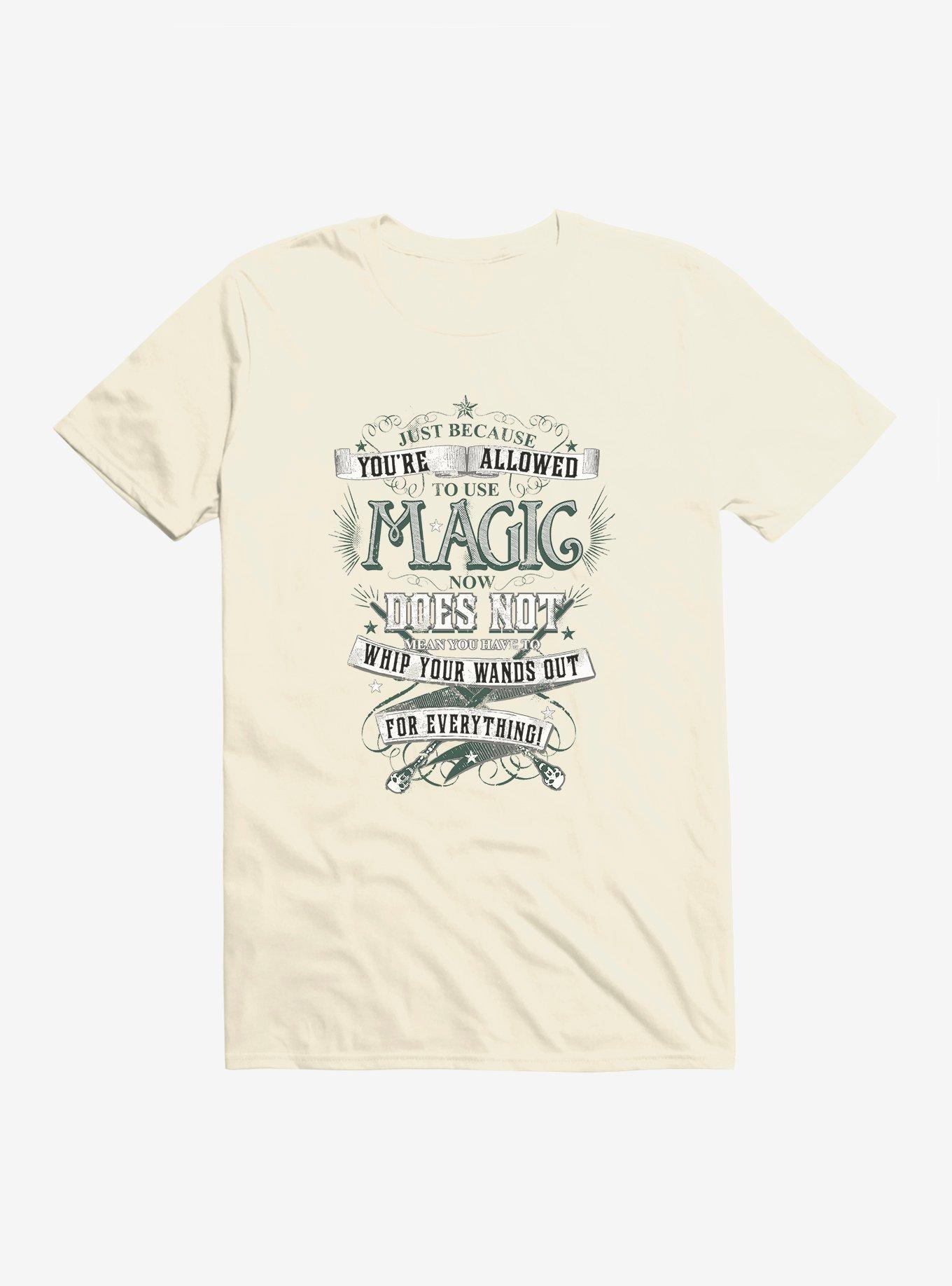 Harry Potter BW Wands Out Quote T-Shirt, NATURAL, hi-res