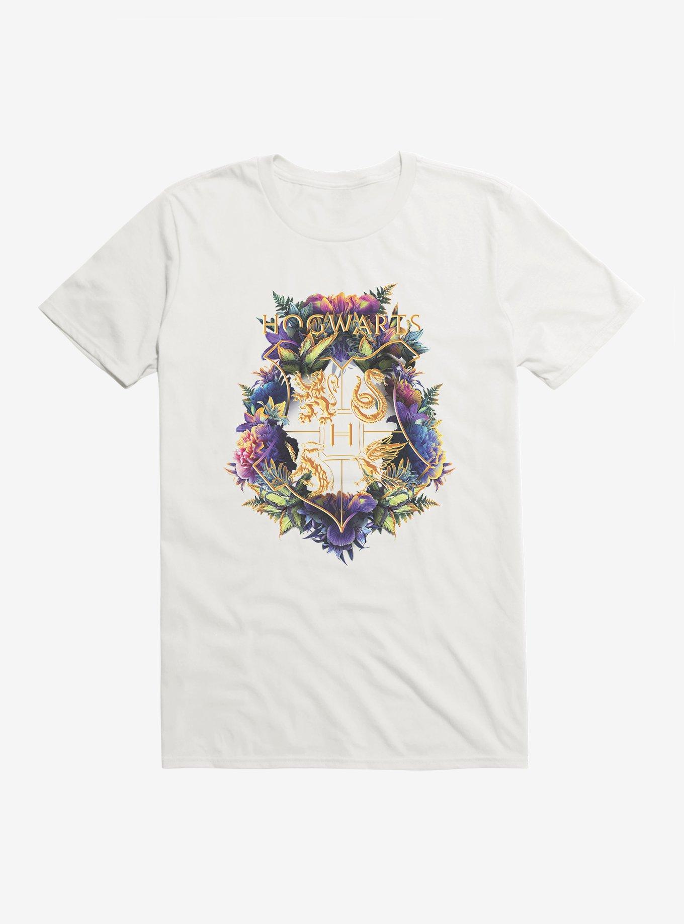 Harry Potter Hogwarts Floral Shield T-Shirt, , hi-res
