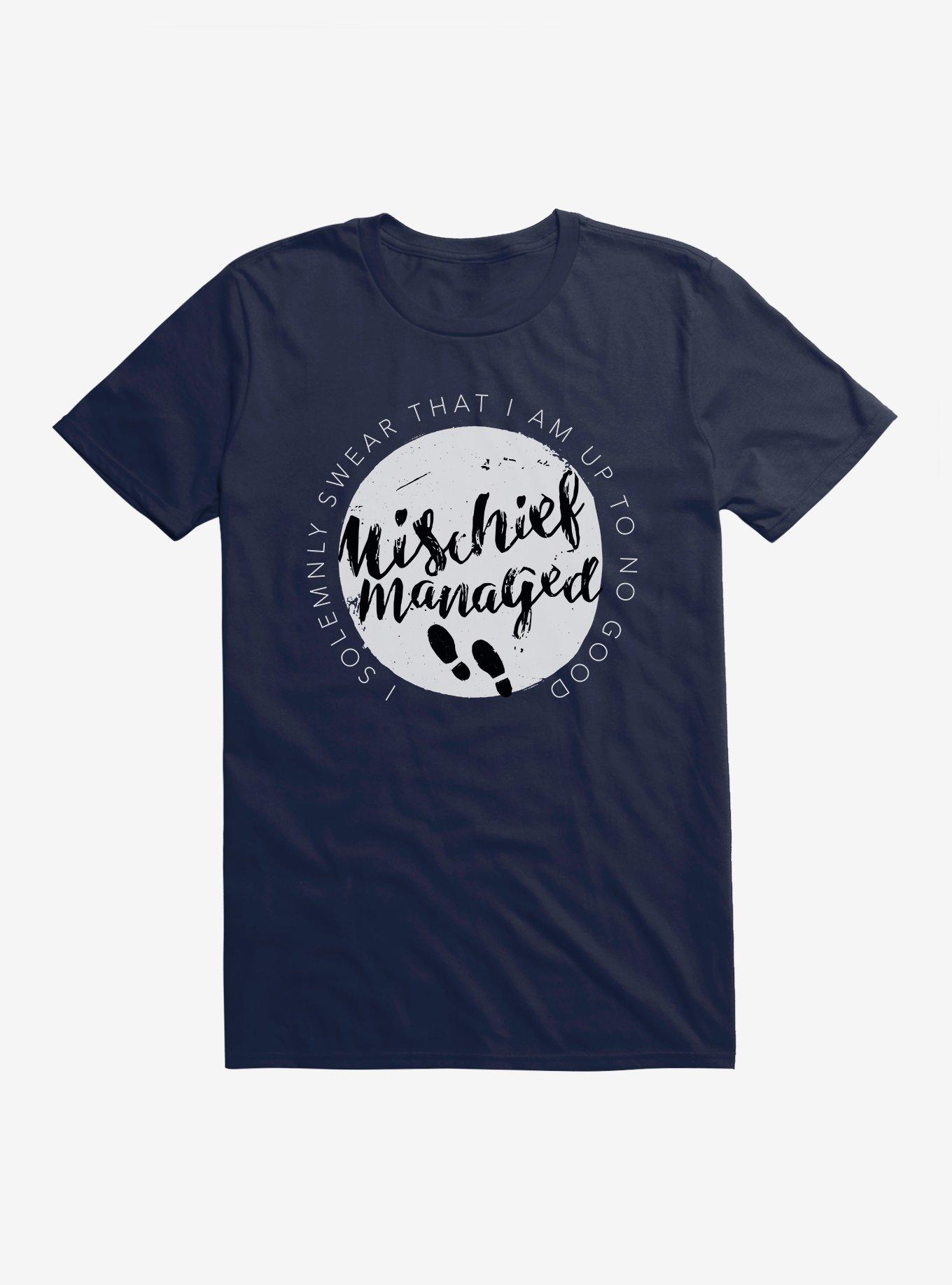 Harry Potter Mischief Managed Circular Logo T-Shirt, MIDNIGHT NAVY, hi-res