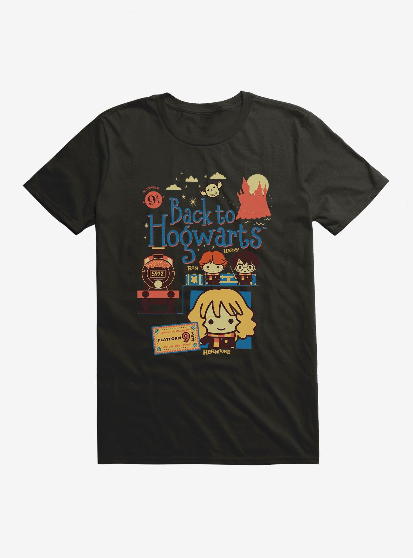 Harry Potter Platform 9 3/4 Chibi Art T-Shirt, BLACK, hi-res