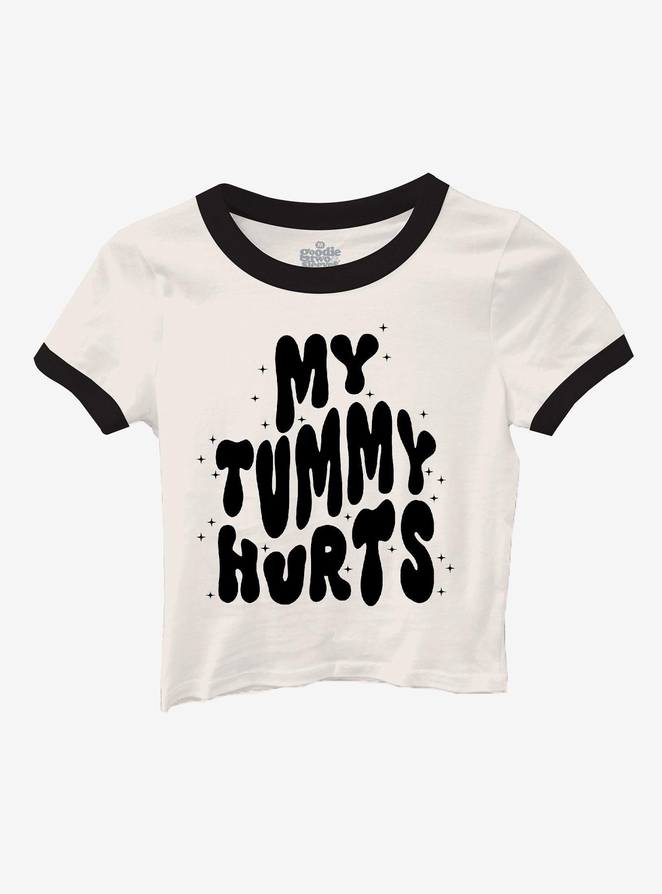 My Tummy Hurts Girls Ringer Baby T-Shirt By Goodie Two Sleeves, , hi-res