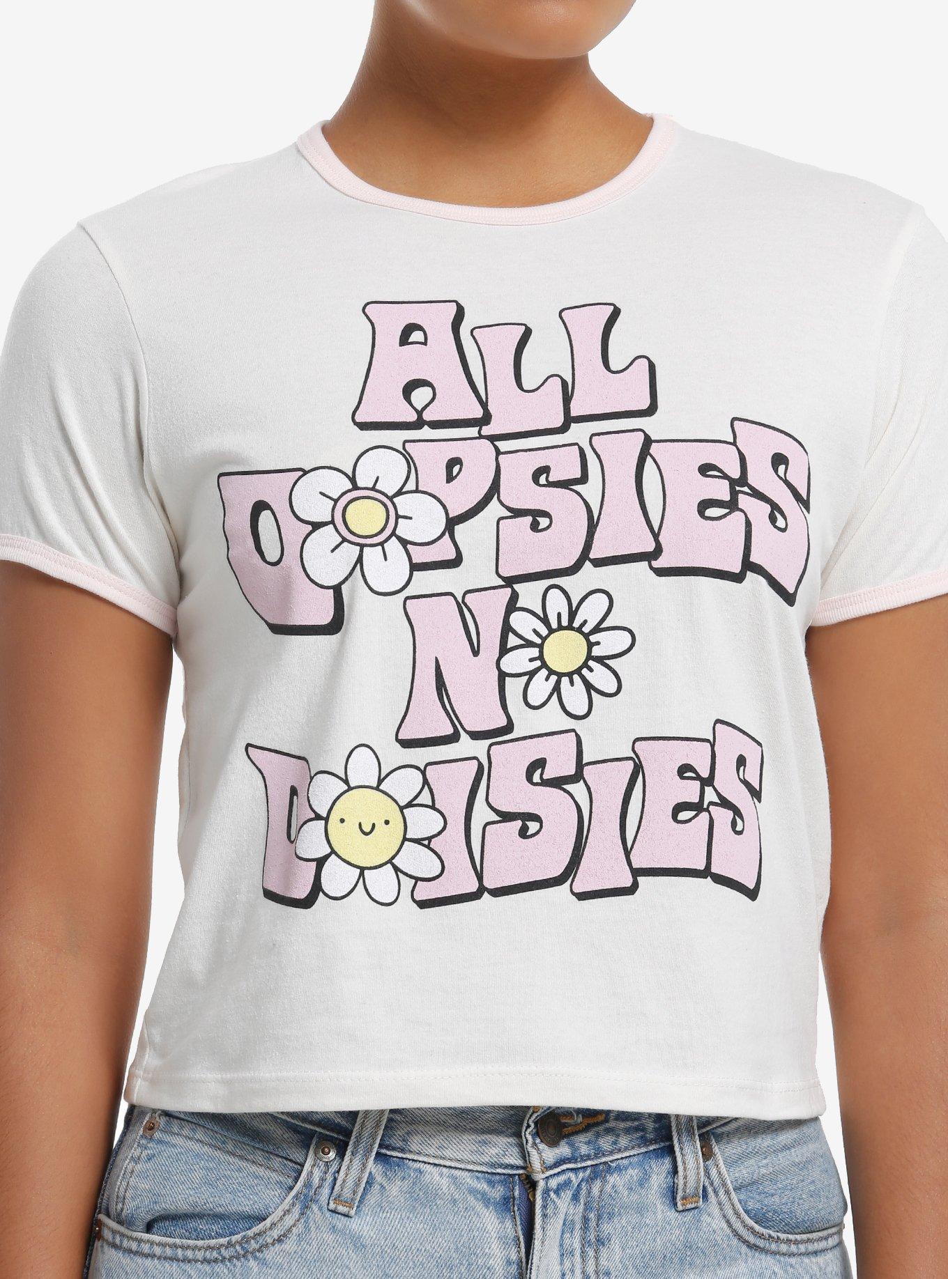 Oopsies No Daisies Girls Ringer Baby T-Shirt By Goodie Two Sleeves, , hi-res