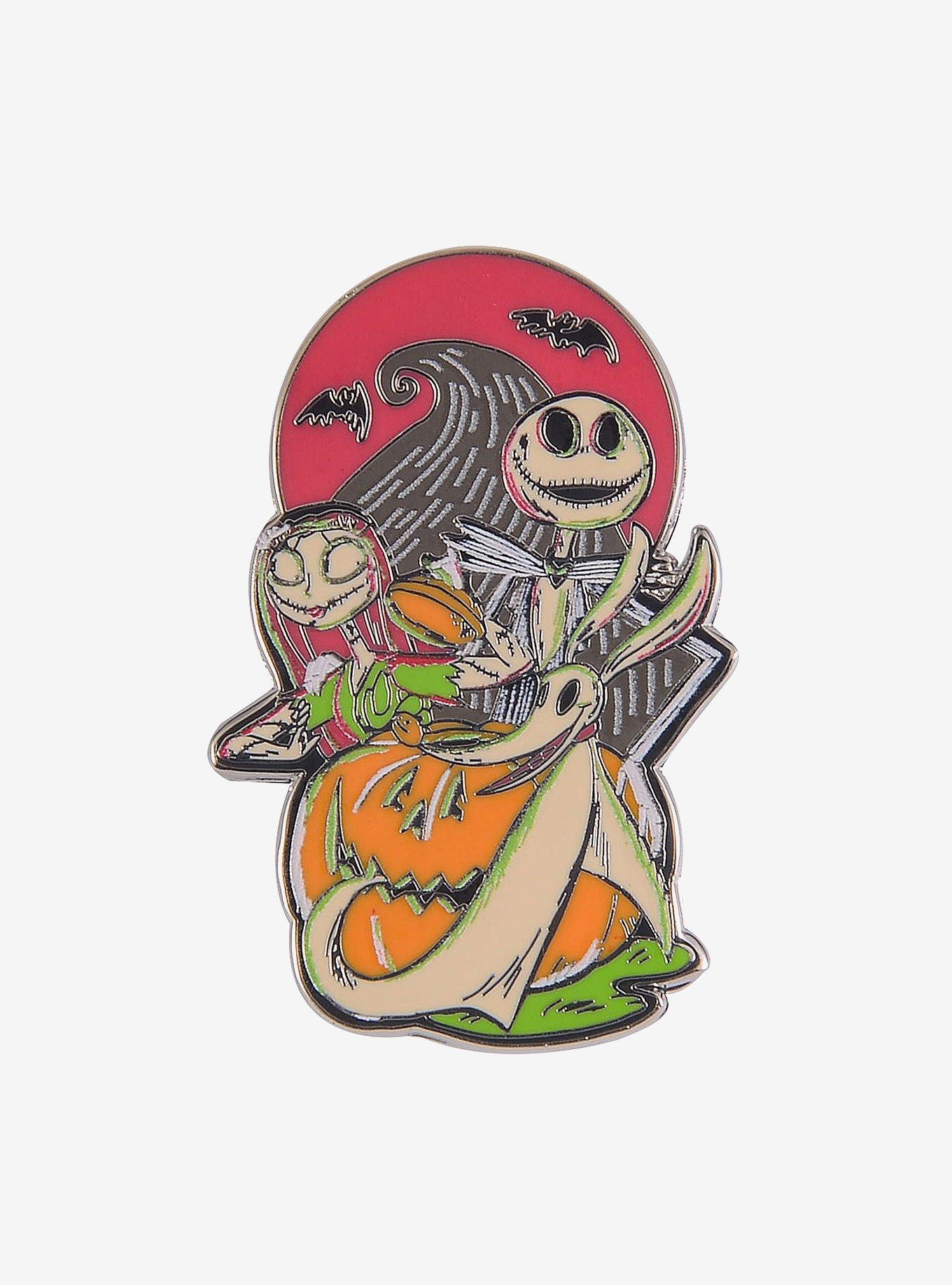 Disney The Nightmare Before Christmas Jack & Sally Scenic Enamel Pin — BoxLunch Exclusive, , hi-res