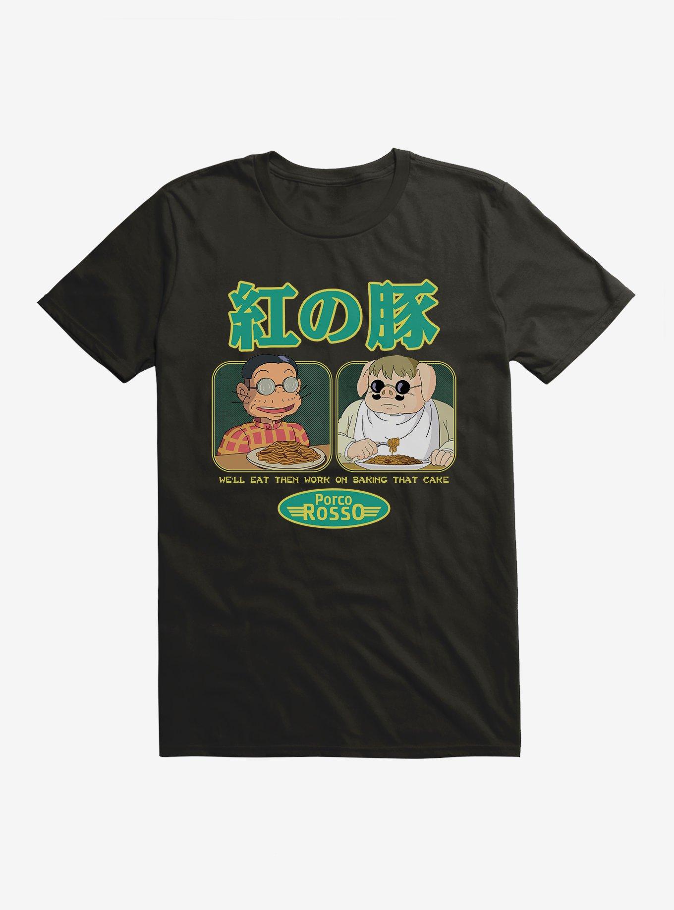 Studio Ghibli Porco Rosso Eat First T-Shirt - BLACK | BoxLunch