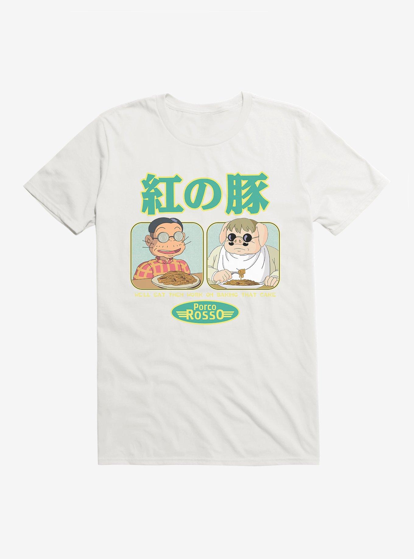 Studio Ghibli Porco Rosso Eat First T-Shirt, WHITE, hi-res