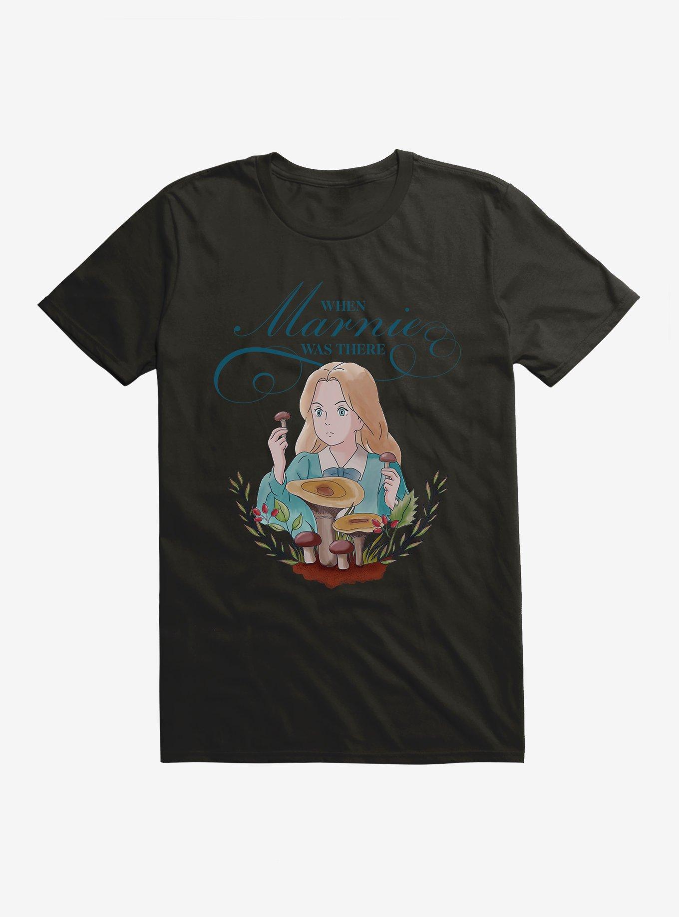 Studio Ghibli When Marnie Was There Mushrooms T-Shirt, BLACK, hi-res