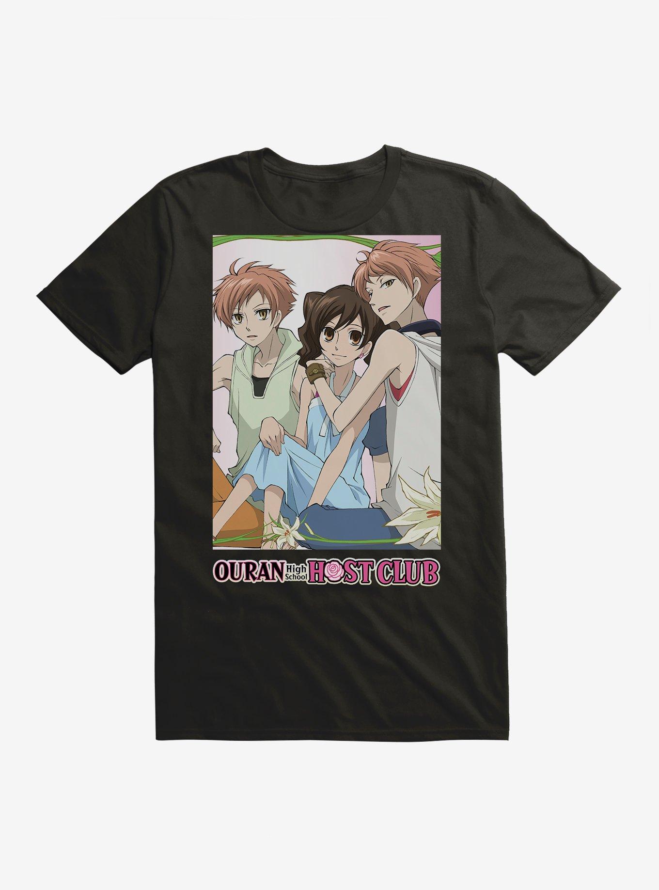 Ouran High School Host Club Hitachiin Twins & Haruhi T-Shirt, BLACK, hi-res