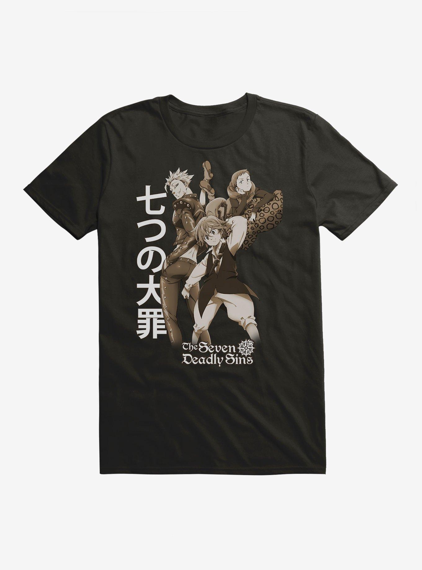 The Seven Deadly Sins Ban, Meliodas and King T-Shirt, BLACK, hi-res