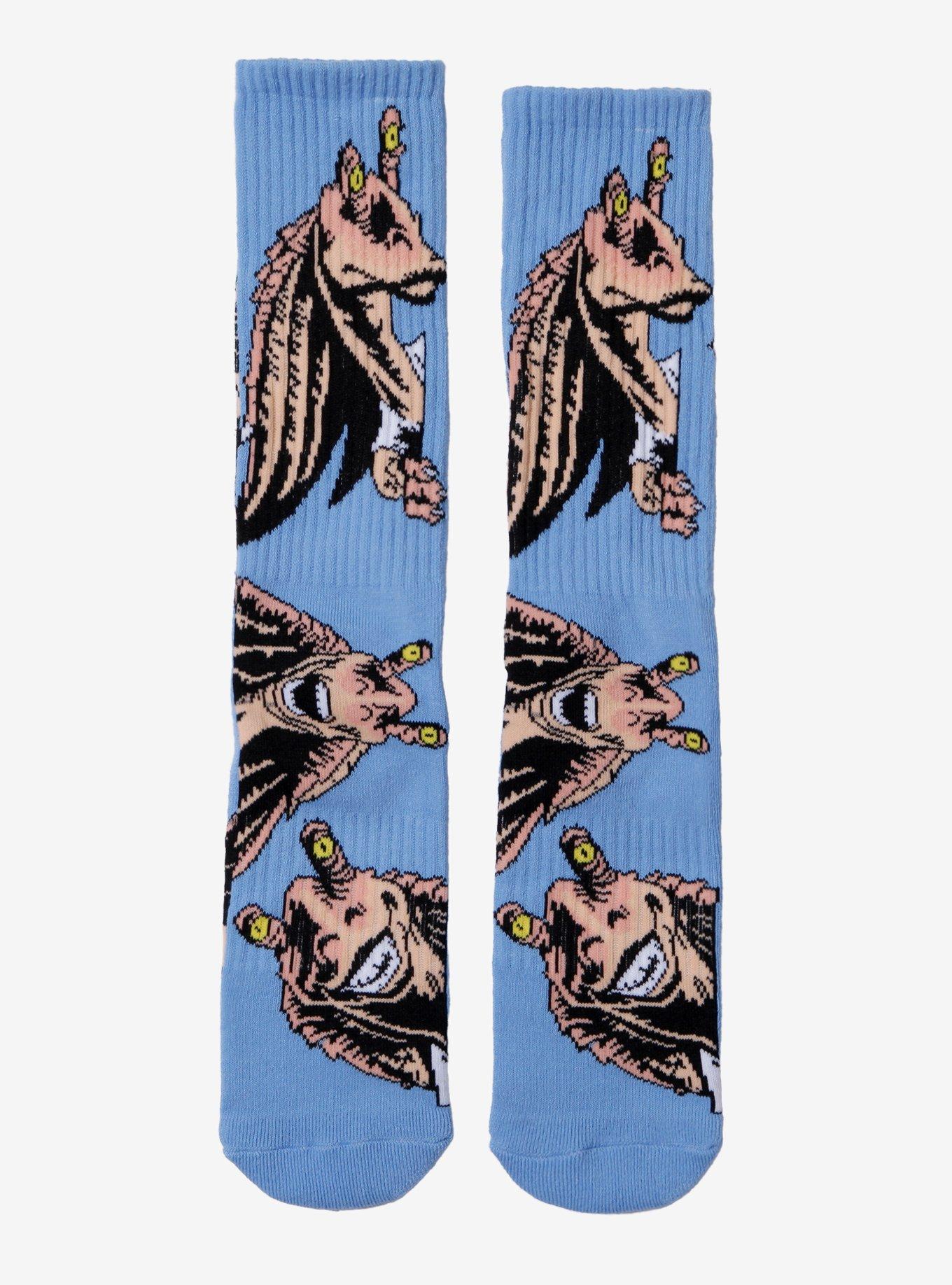 Star Wars Jar Jar Binks Allover Print Crew Socks - BoxLunch Exclusive, , hi-res