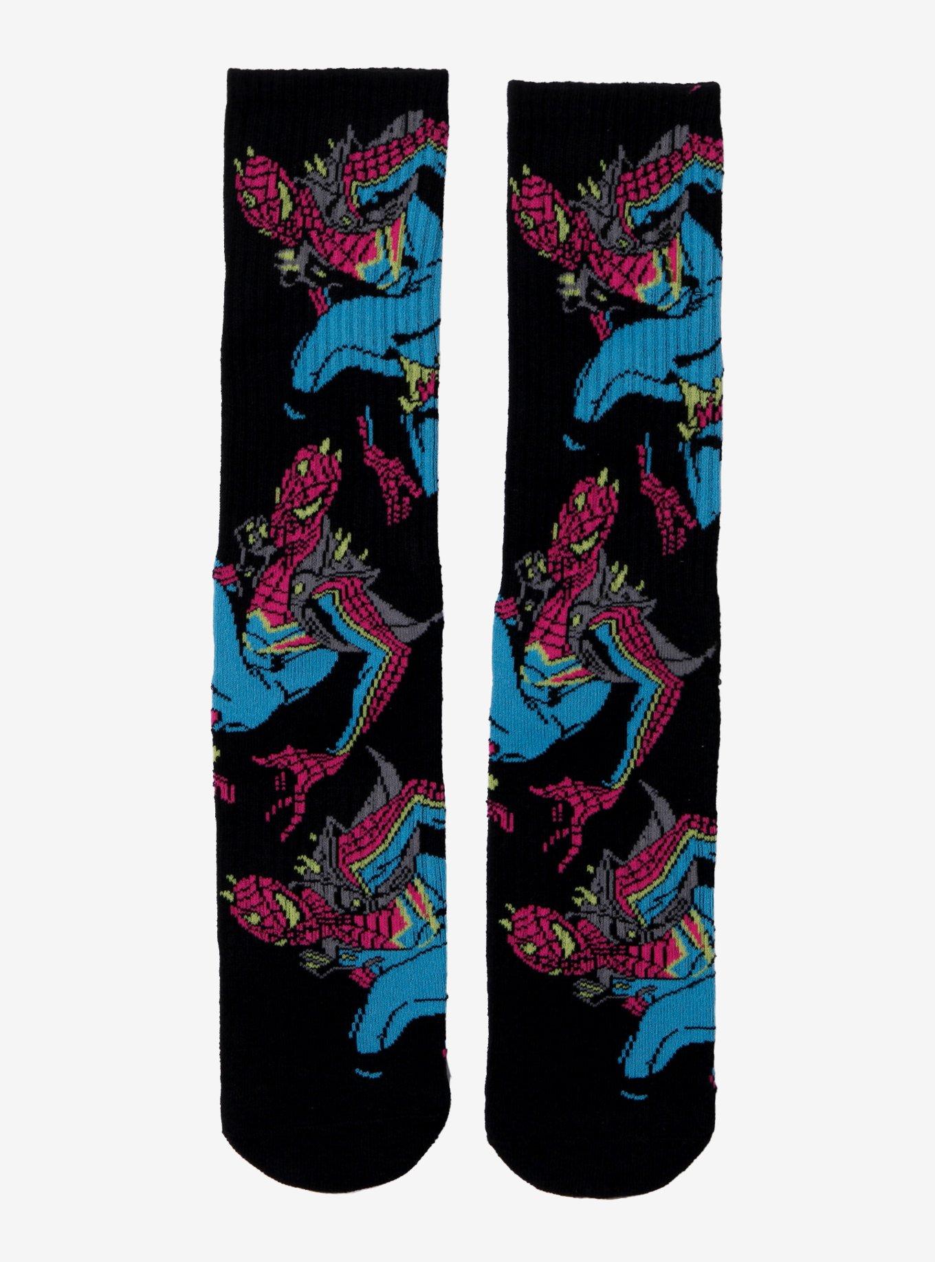 Marvel Spider-Man: Across the Spider-Verse Spider-Punk Allover Print Crew Socks - BoxLunch Exclusive, , hi-res