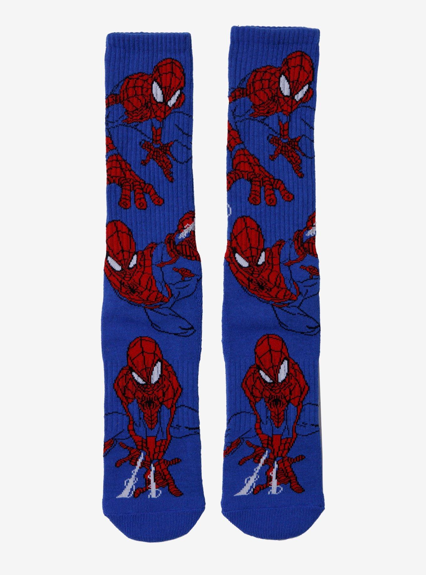 Marvel Spider-Man Allover Print Crew Socks - BoxLunch Exclusive, , hi-res