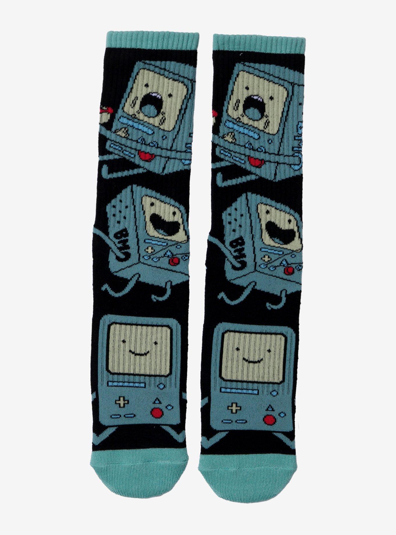 Adventure Time BMO Allover Print Crew Socks - BoxLunch Exclusive, , hi-res