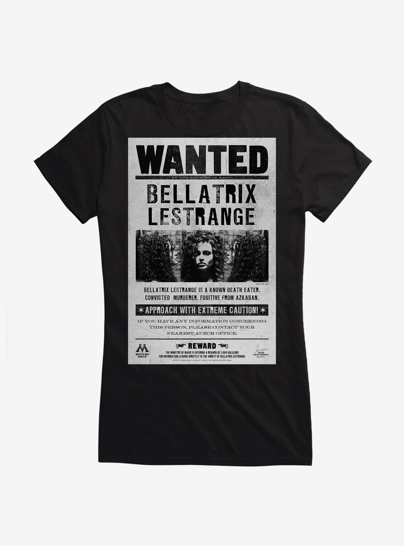 Harry Potter Bellatrix Lestrange Wanted Poster Girls T-Shirt, , hi-res