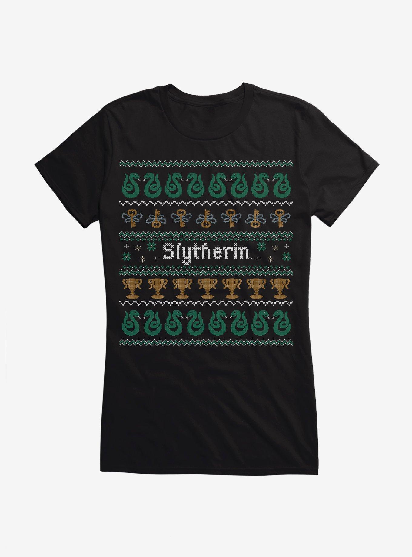 Harry Potter Slytherin Ugly Christmas Pattern Girls T-Shirt, , hi-res