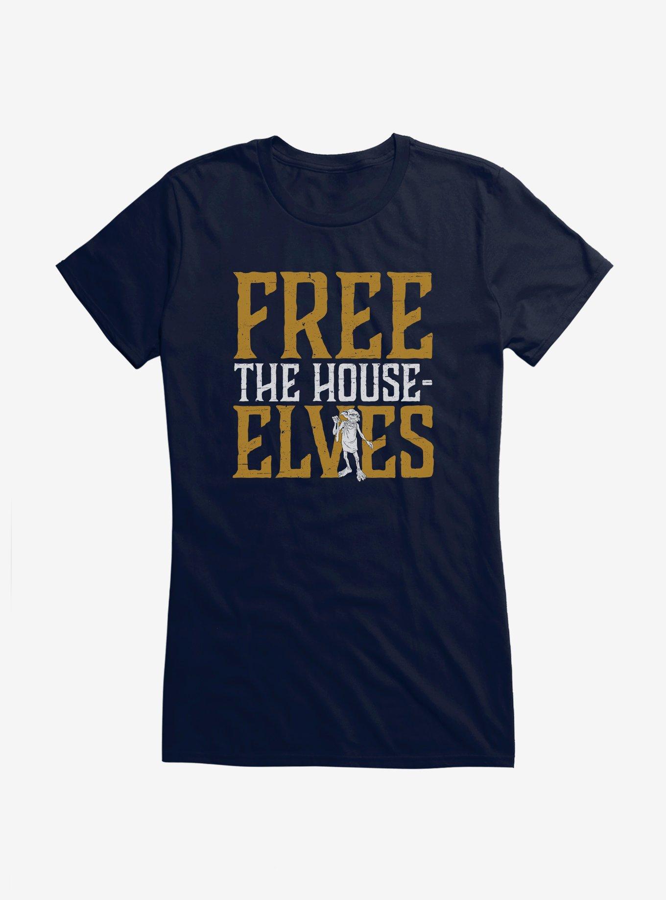 Harry Potter Free The House Elves Girls T-Shirt, NAVY, hi-res