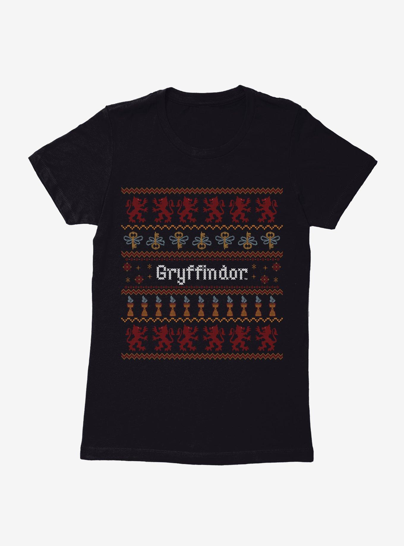 Harry Potter Gryffindor Ugly Christmas Pattern Womens T-Shirt, , hi-res
