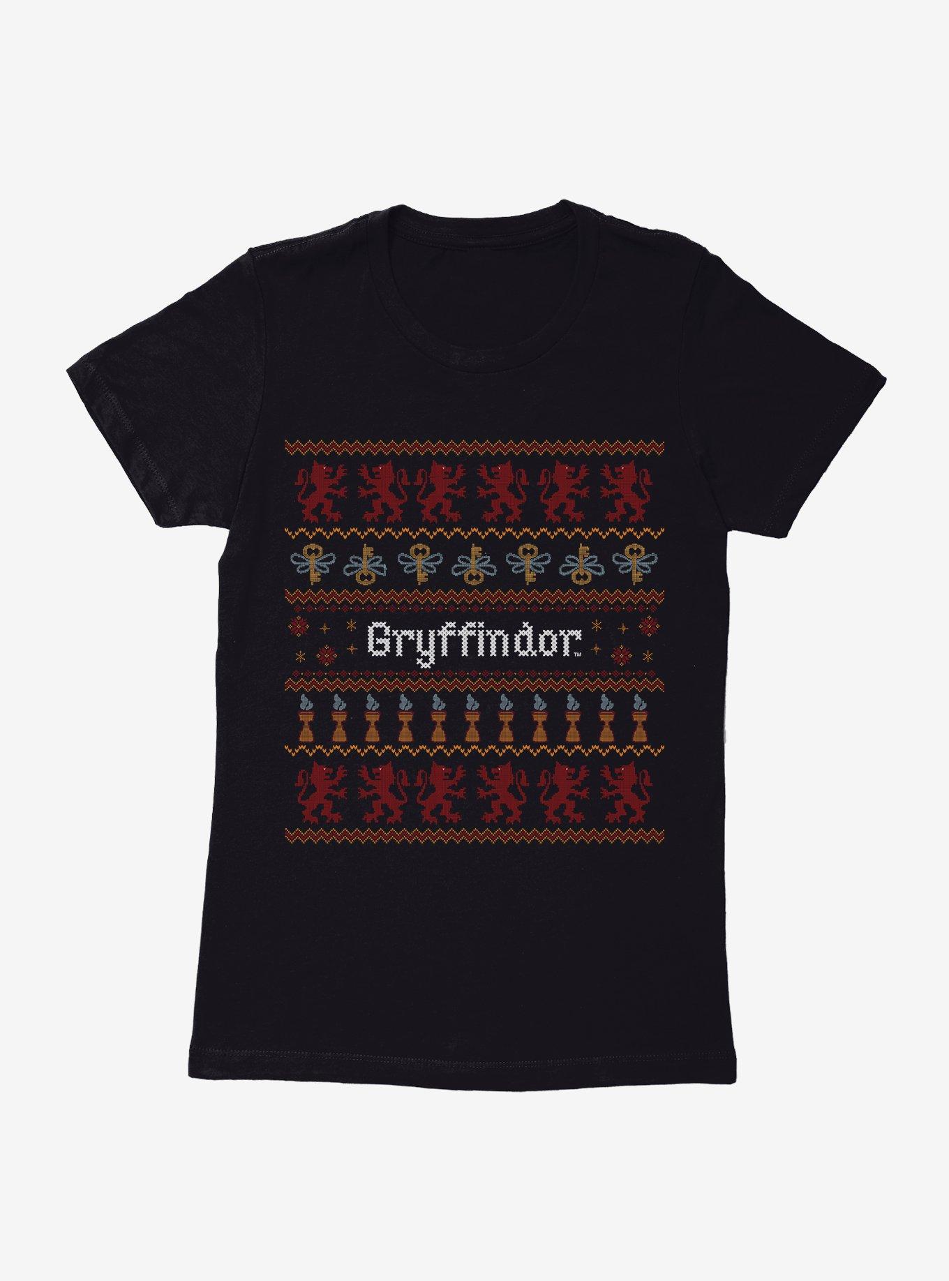 Harry Potter Gryffindor Ugly Christmas Pattern Womens T-Shirt, , hi-res