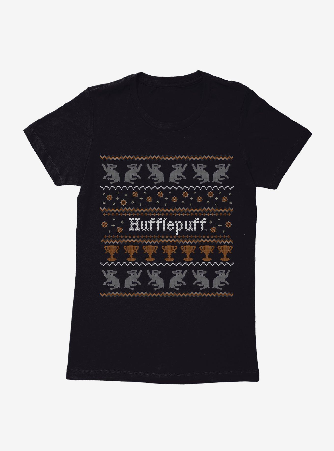 Harry Potter Hufflepuff Ugly Christmas Pattern Womens T-Shirt