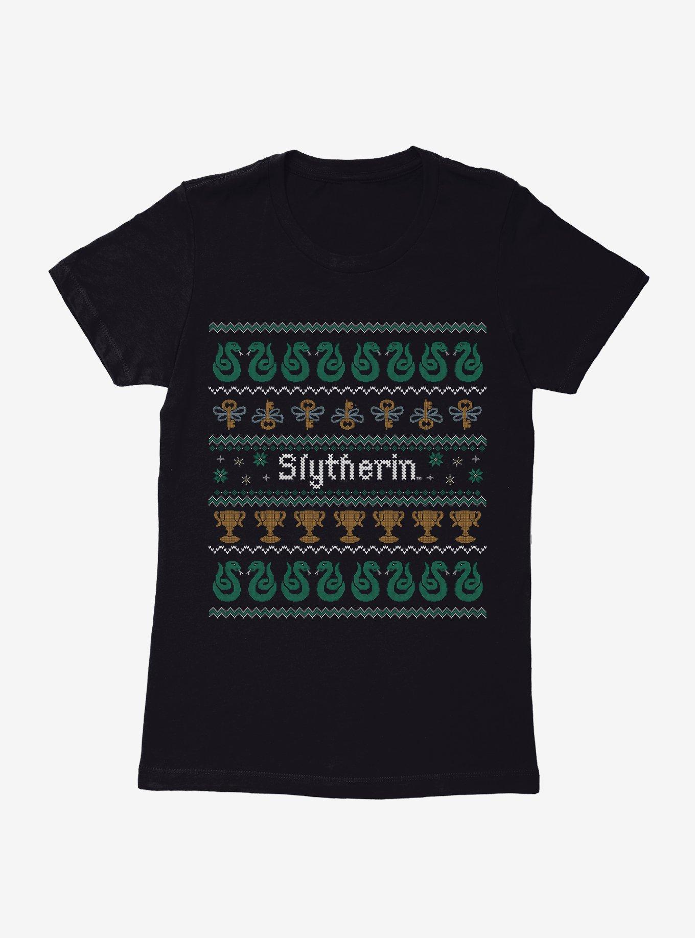 Harry Potter Slytherin Ugly Christmas Pattern Womens T-Shirt