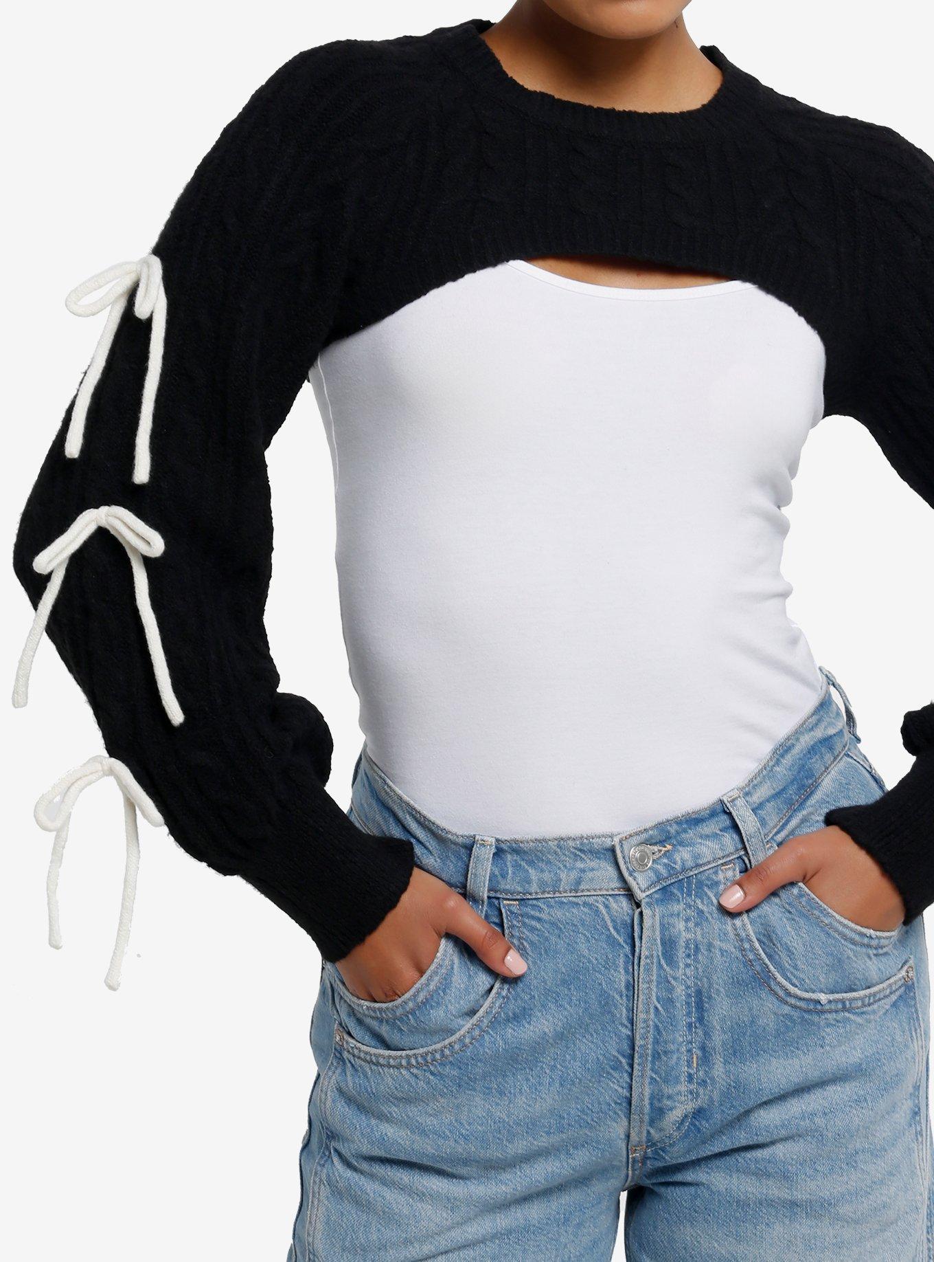 トップス YILON Cable knit bolero bare set BLACK トップス YILON Cable knit bolero bare set BLACK YILON MADE