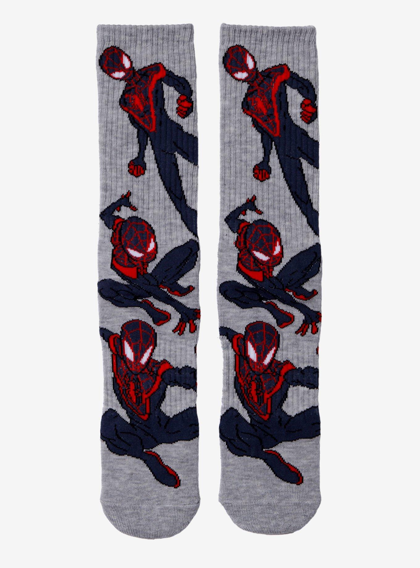 Marvel Spider-Man: Into the Spider-Verse Miles Morales Allover Print Crew Socks - BoxLunch Exclusive, , hi-res