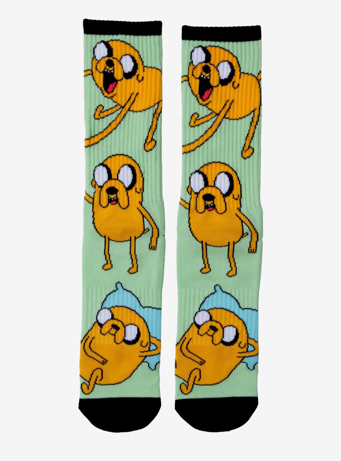 Adventure Time Jake the Dog Allover Print Crew Socks - BoxLunch Exclusive, , hi-res