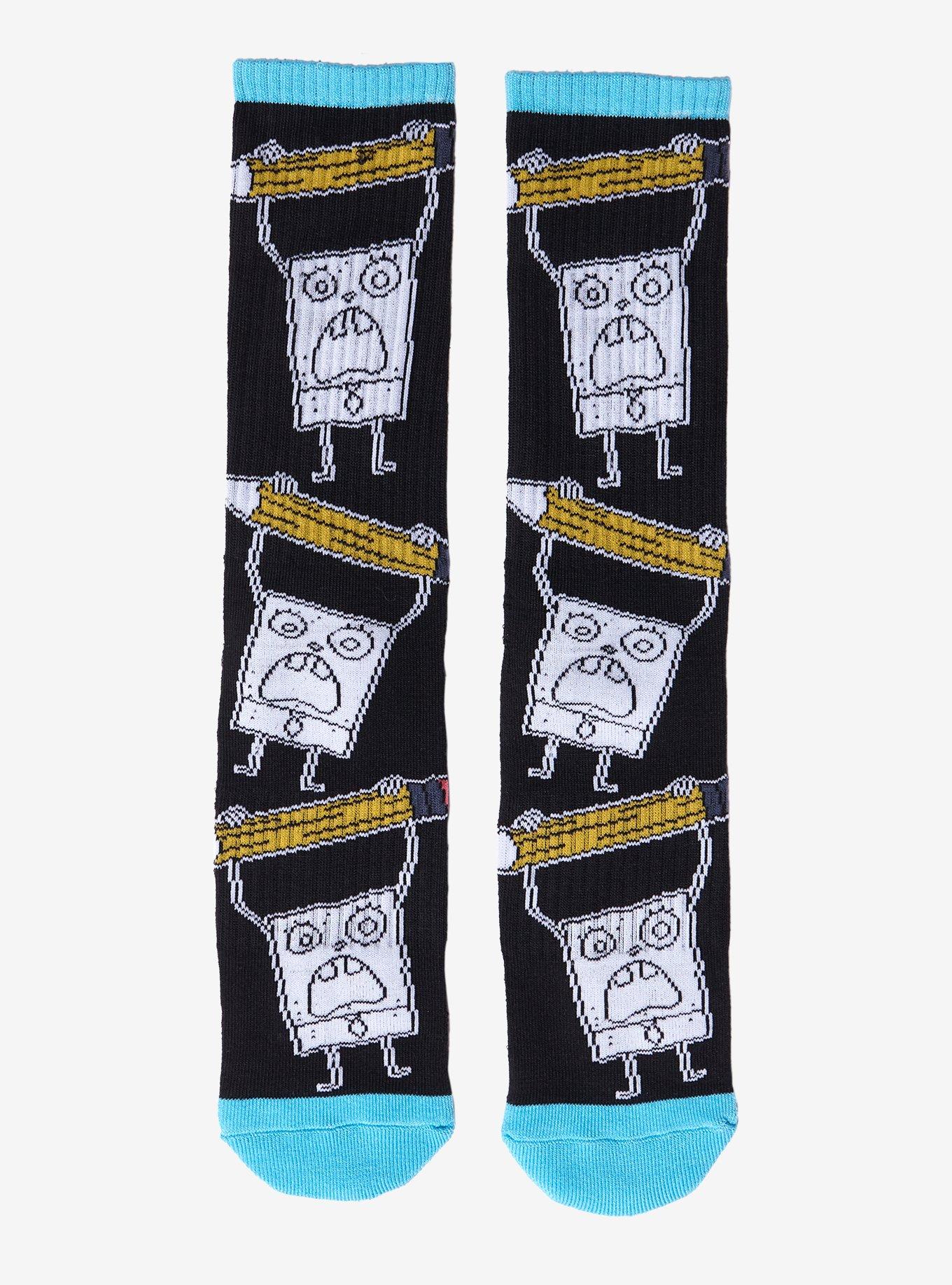 SpongeBob SquarePants DoodleBob Allover Print Crew Socks — BoxLunch Exclusive, , hi-res